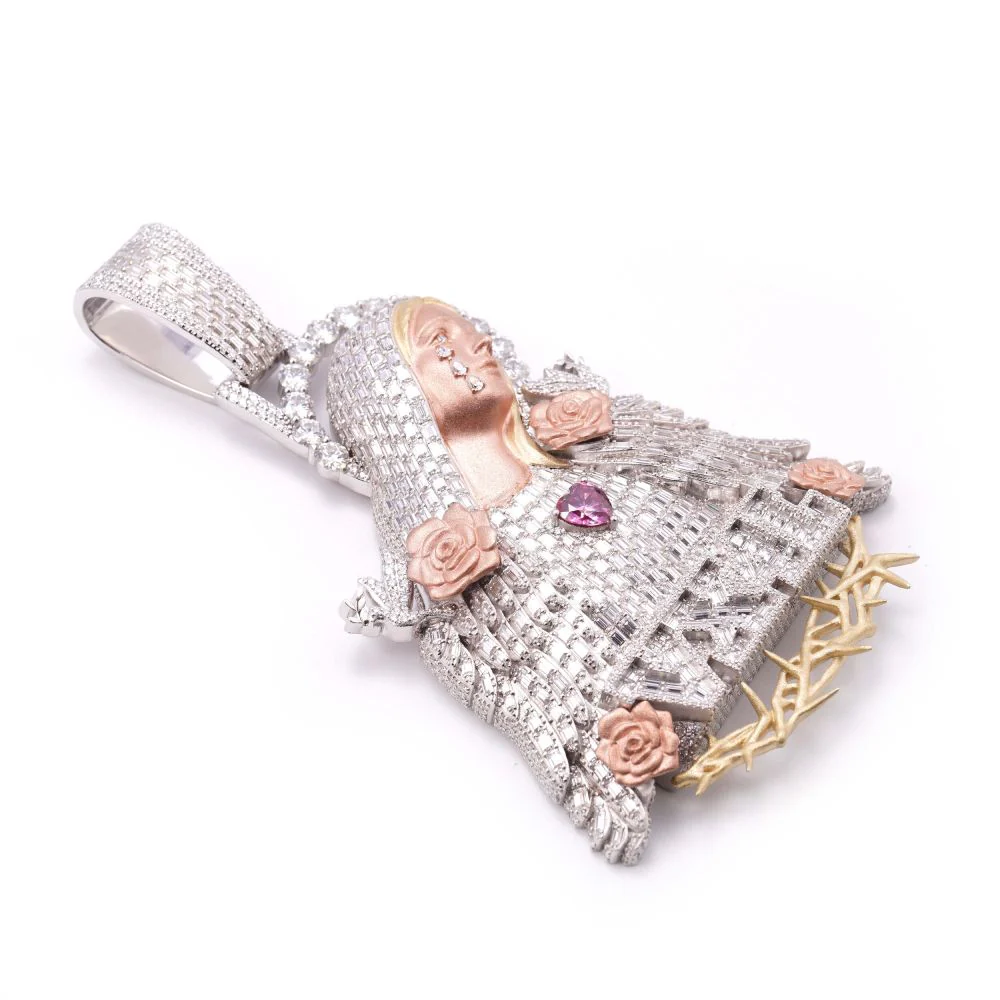 Custom Hail Mary Pendant 14K Gold - Image 3