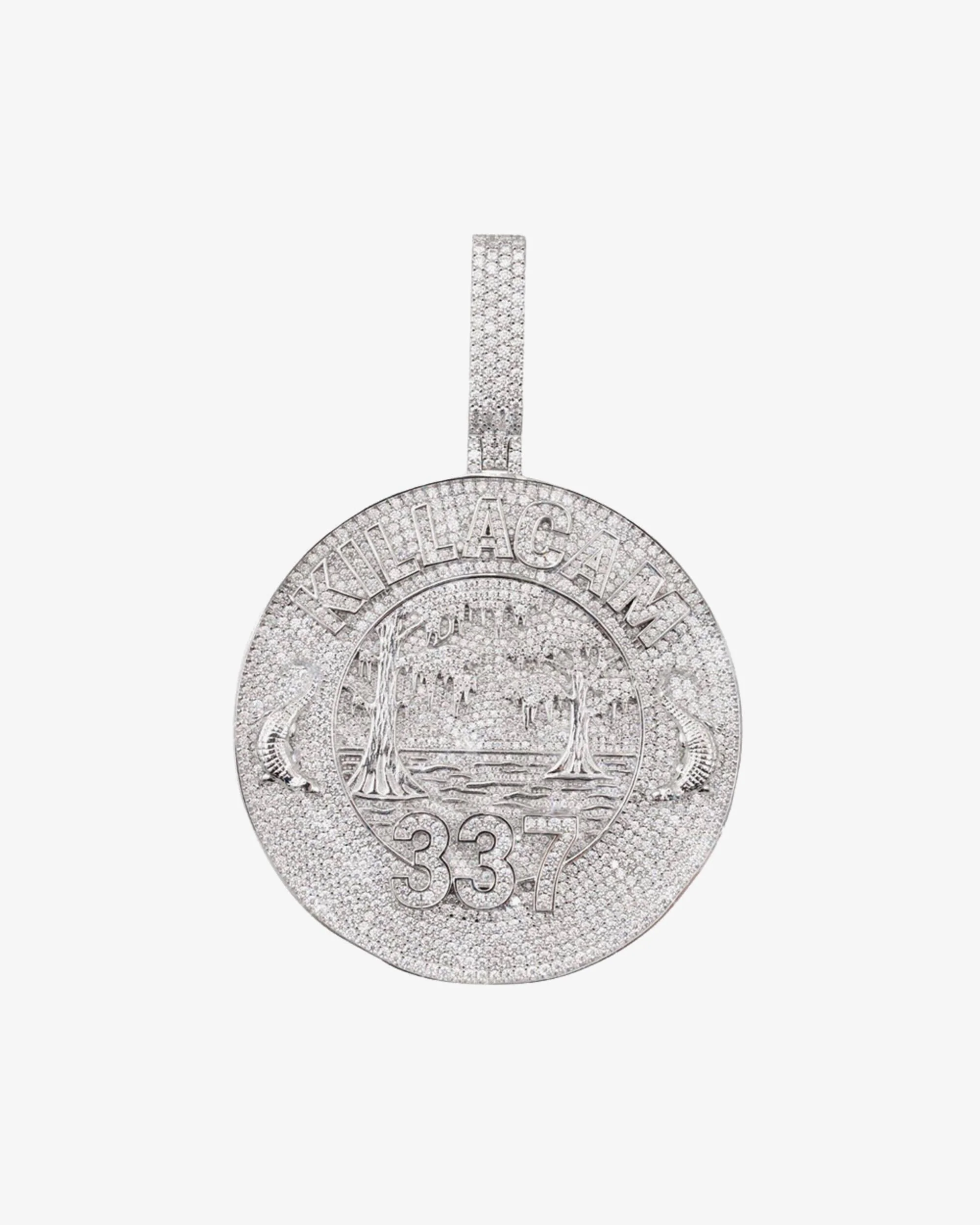 Custom "KILLACAM" Moissanite Circle Pendant 14K Gold