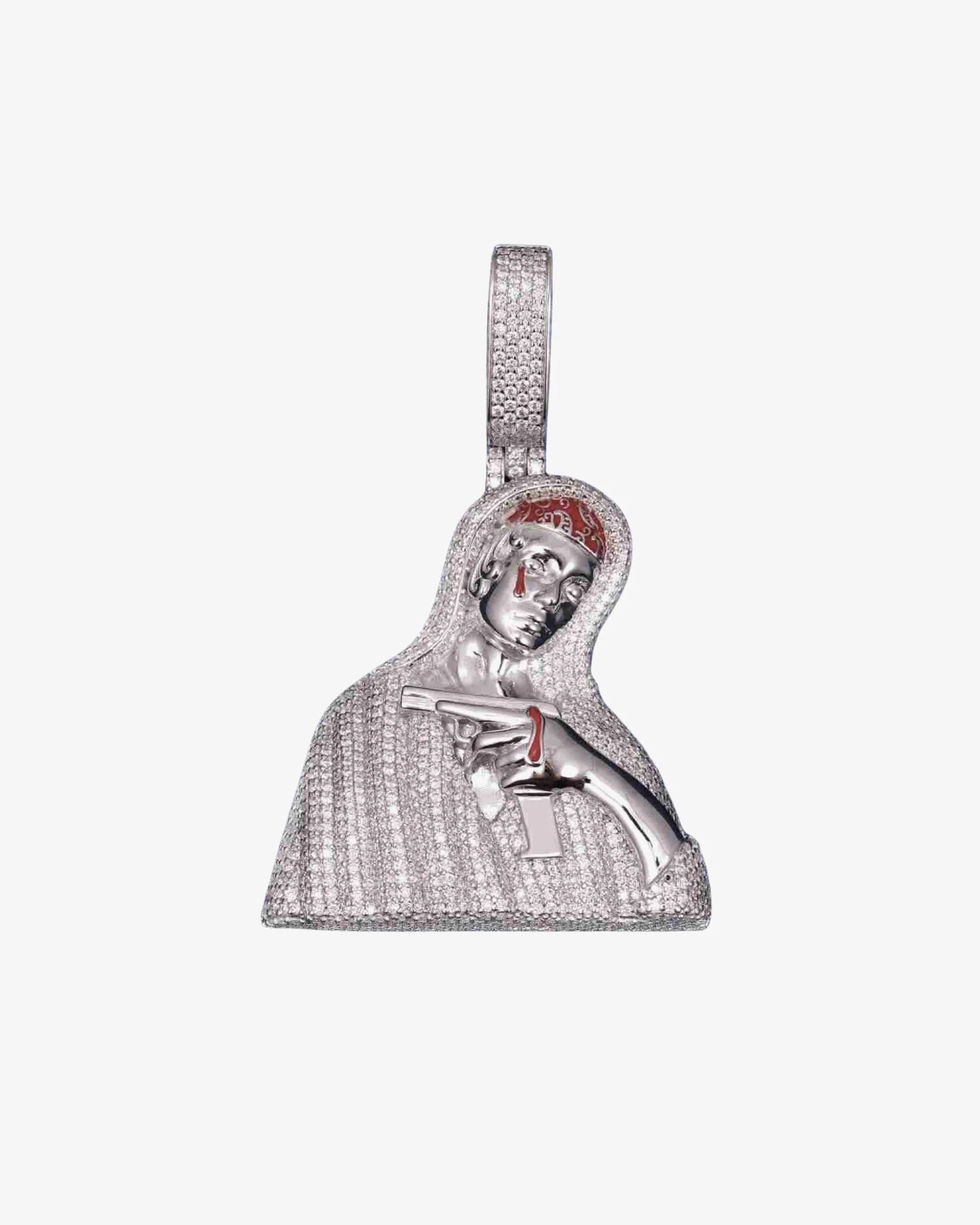 Custom Moissanite Bloody Jesus Pendant 14K Gold