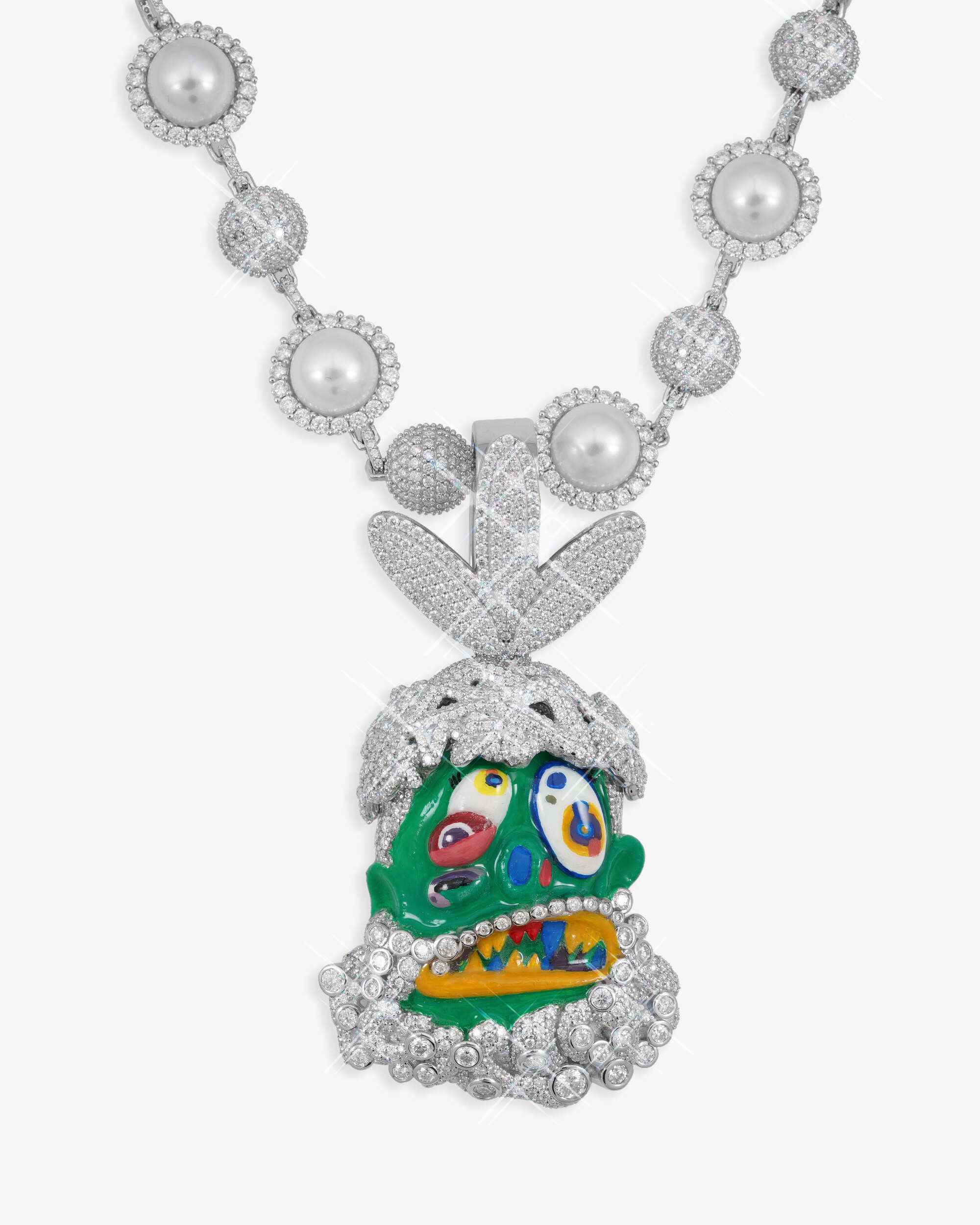 Custom Moissanite Cactus Jack Inspired Murakami Pendant 14K Gold