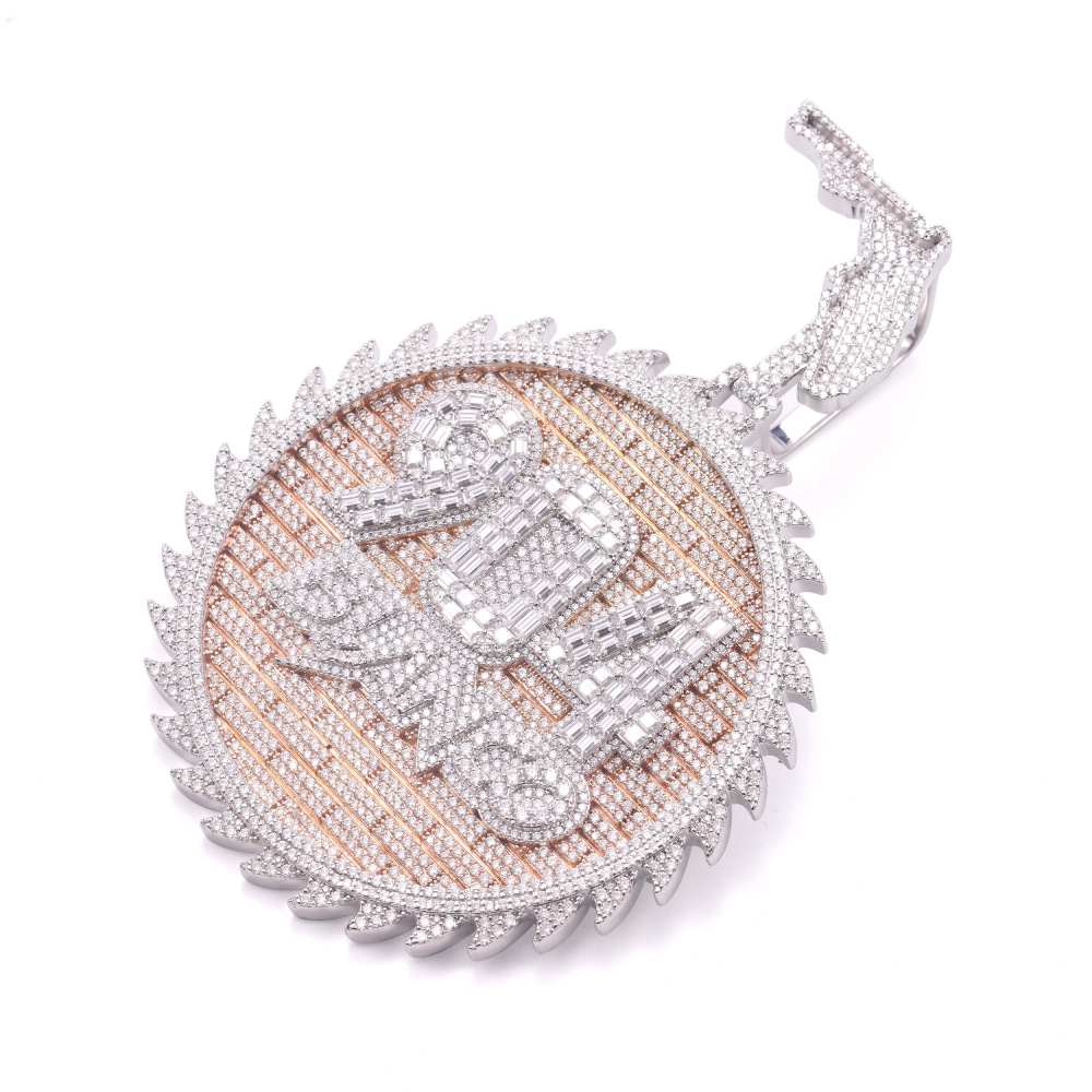 Custom Moissanite Circle Pendant 14K Gold - Image 3