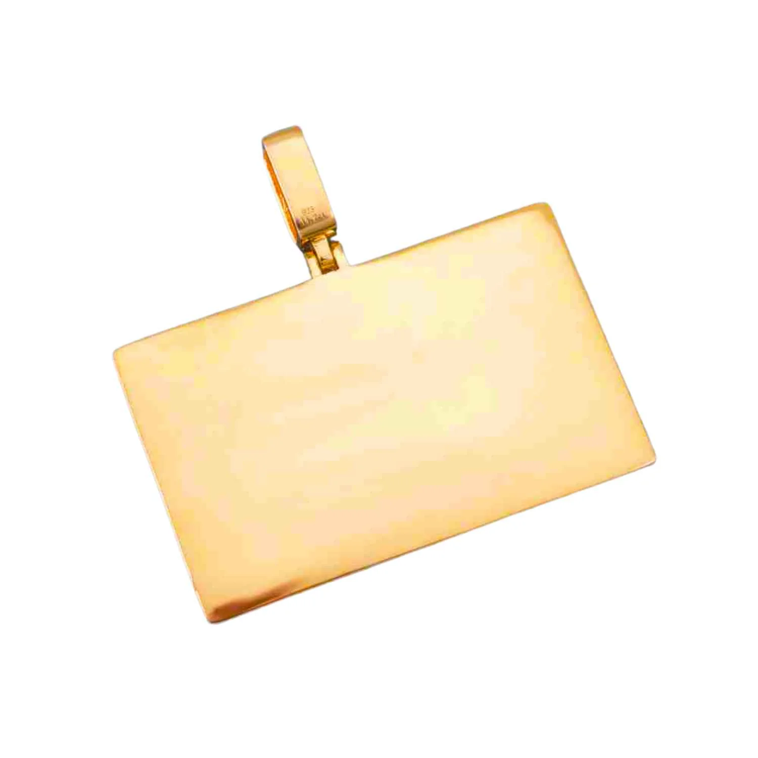 Custom Moissanite Credit Card Pendant 14K Yellow Gold - Image 2