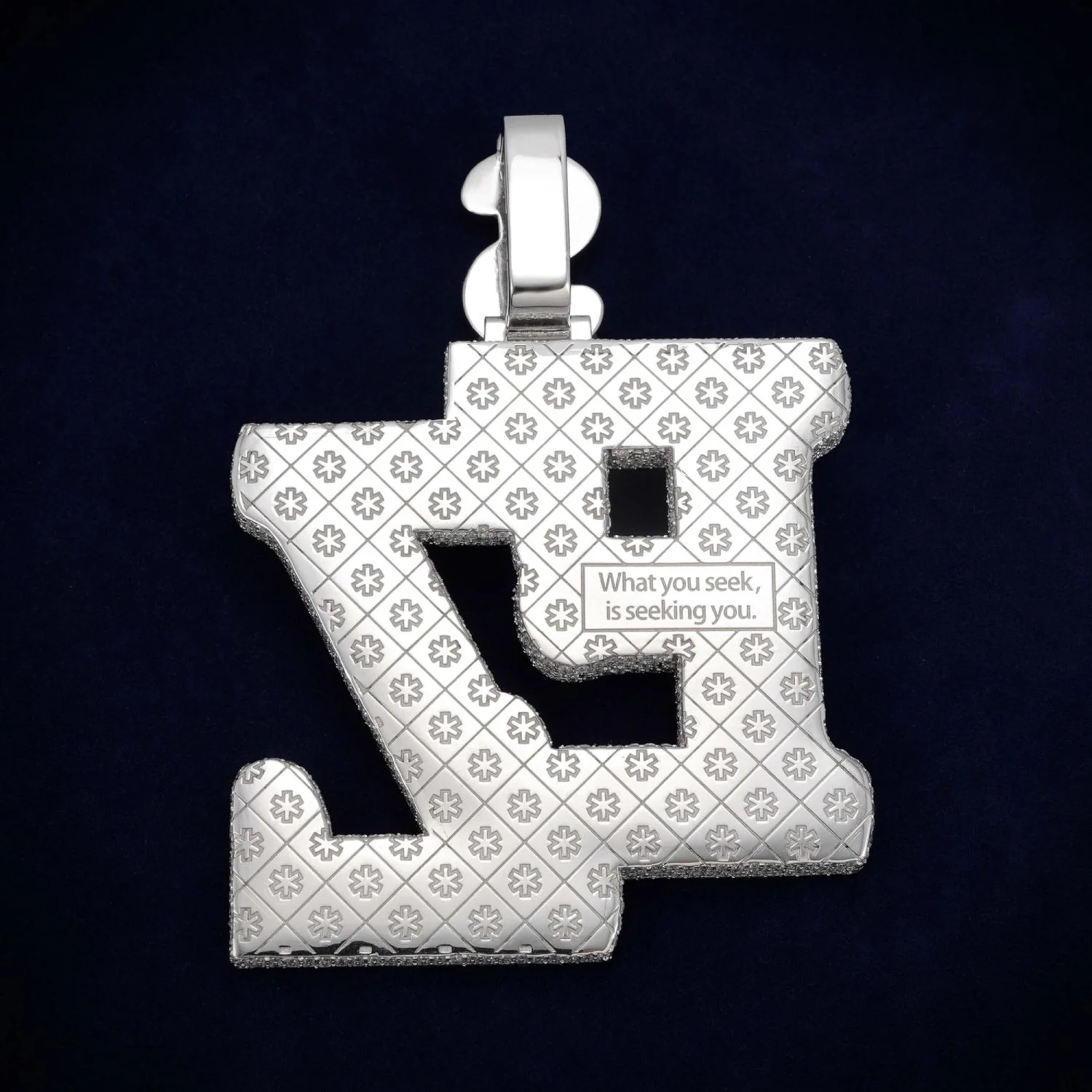 Custom Moissanite "EZ" Pendant 14K Gold - Image 3