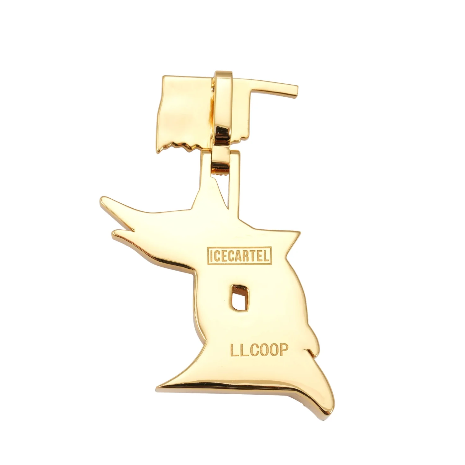Custom Moissanite "OKLAHOMA R" Letter Pendant 14K Gold - Image 3