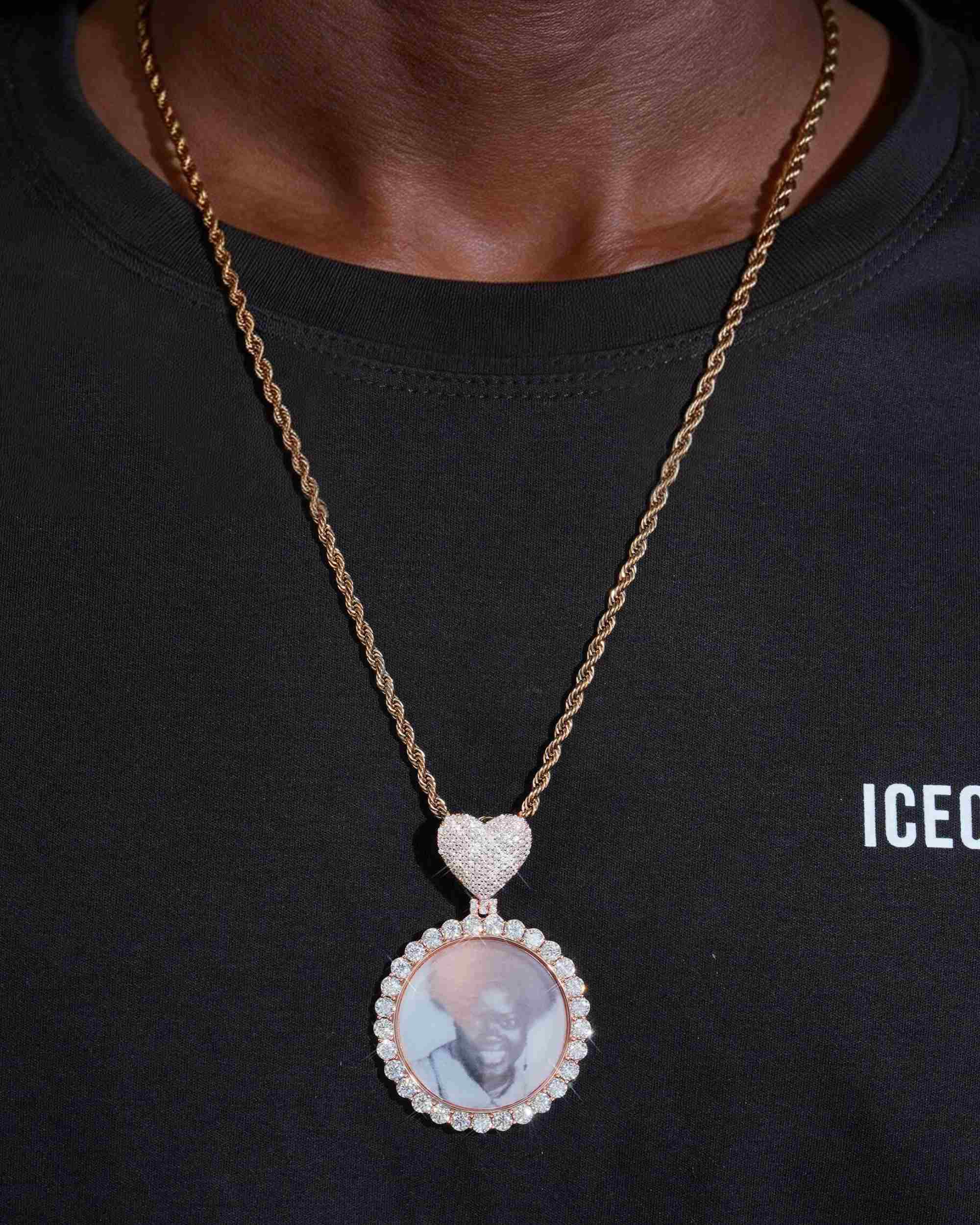Custom Moissanite Photo Pendant 14K Gold - Image 10