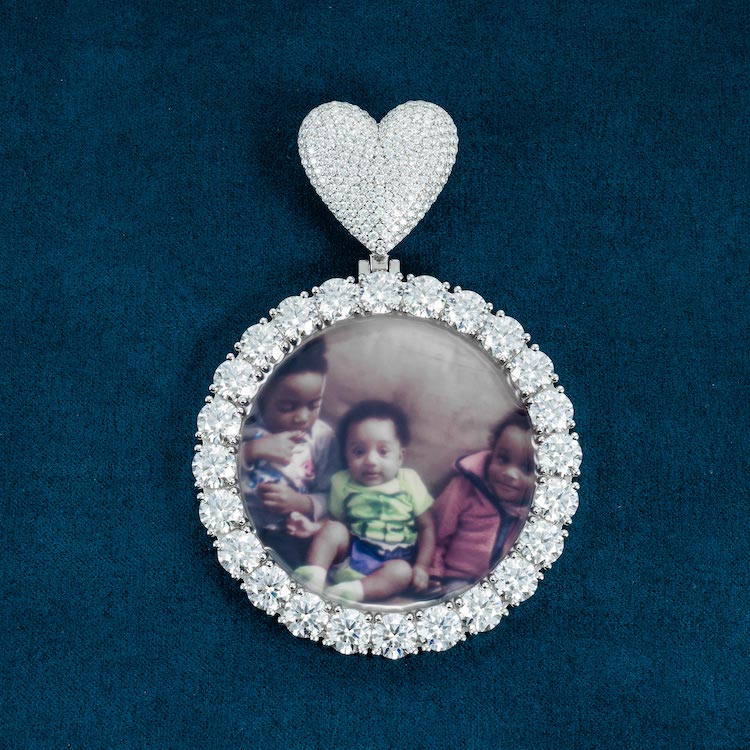 Custom Moissanite Photo Pendant 14K Gold - Image 13