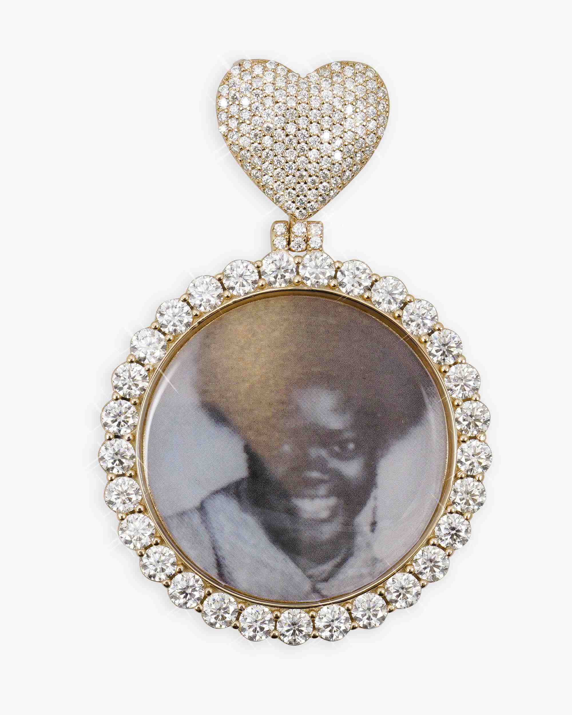 Custom Moissanite Photo Pendant 14K Gold - Image 5