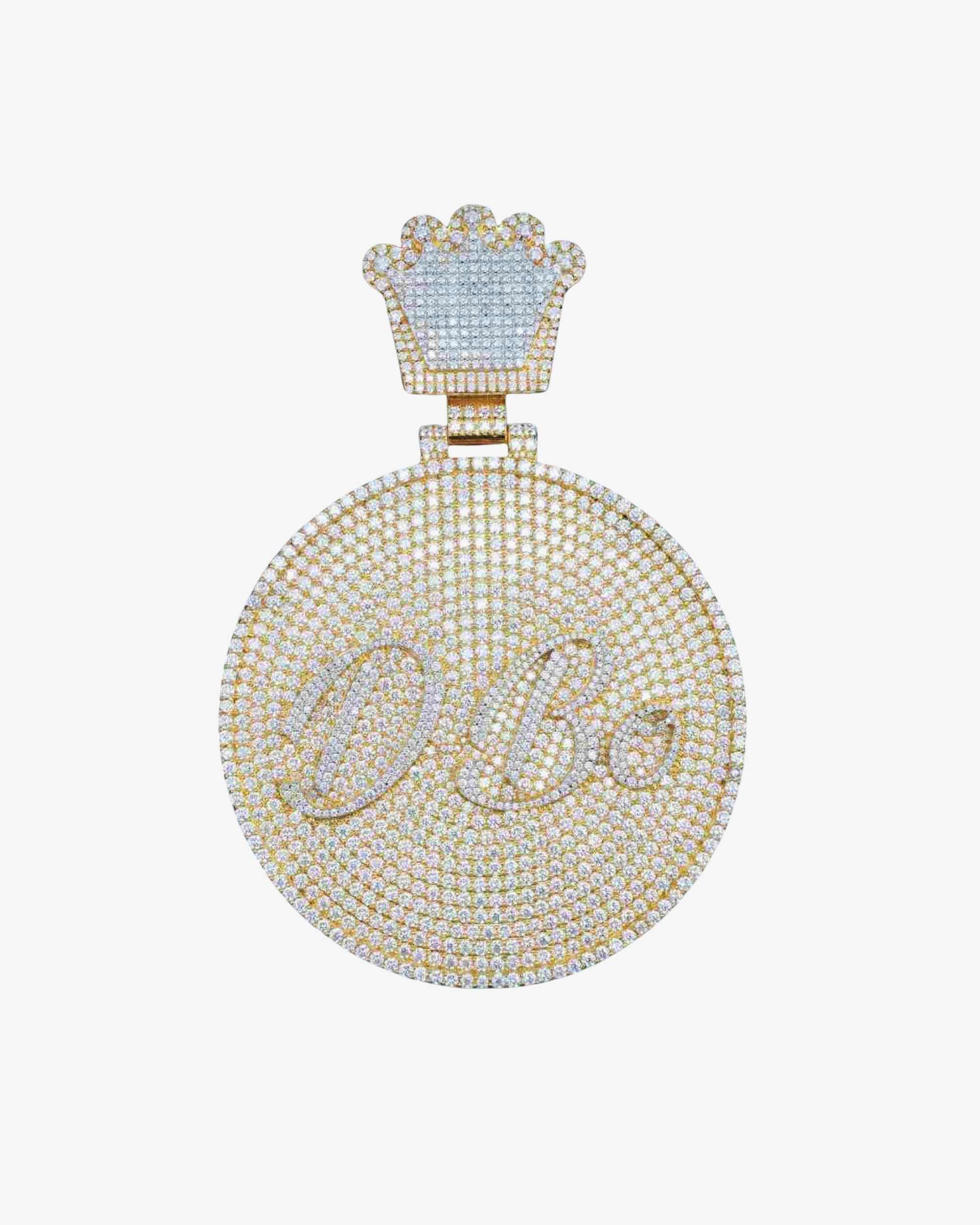 "DBO" Custom Moissanite Pendant 14K Gold