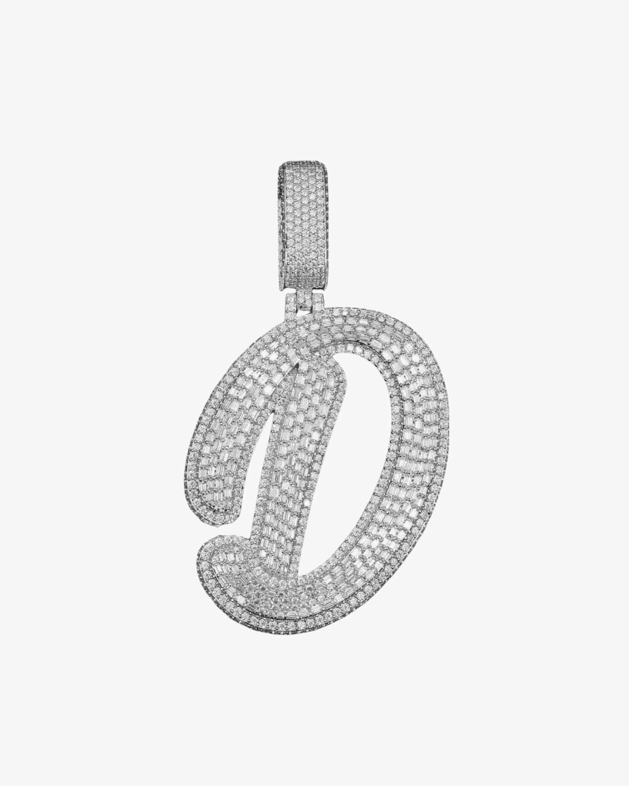 "D" Custom Moissanite Pendant 14K Gold