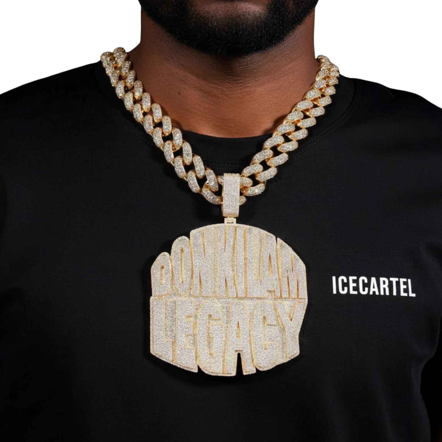 "DON KILAM LEGACY" Custom Moissanite Pendant 14K Gold - Image 2