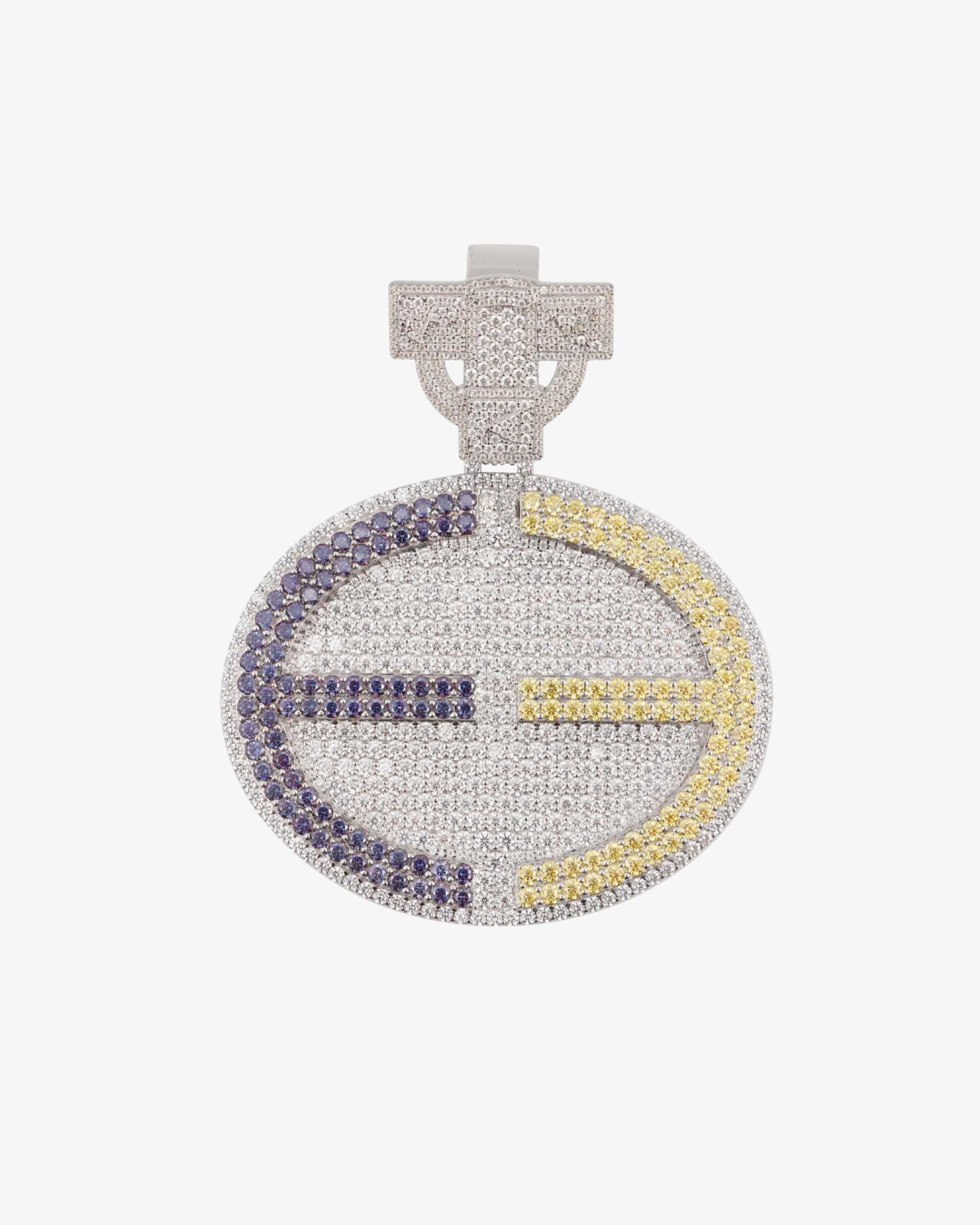 "E Ǝ" Custom Circle Moissanite Pendant 14K Gold