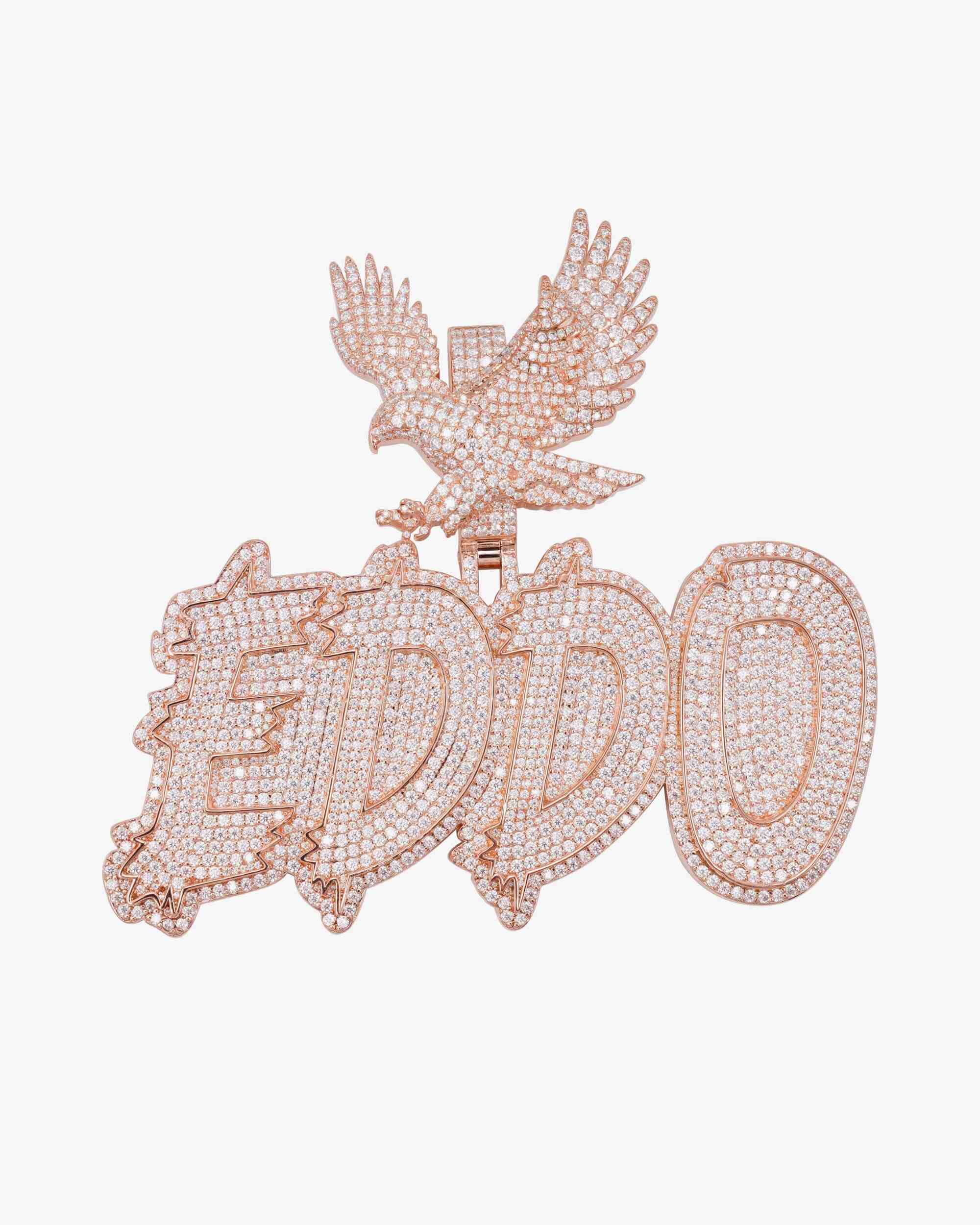 "EDDO" Custom Moissanite Pendant 14K Rose Gold