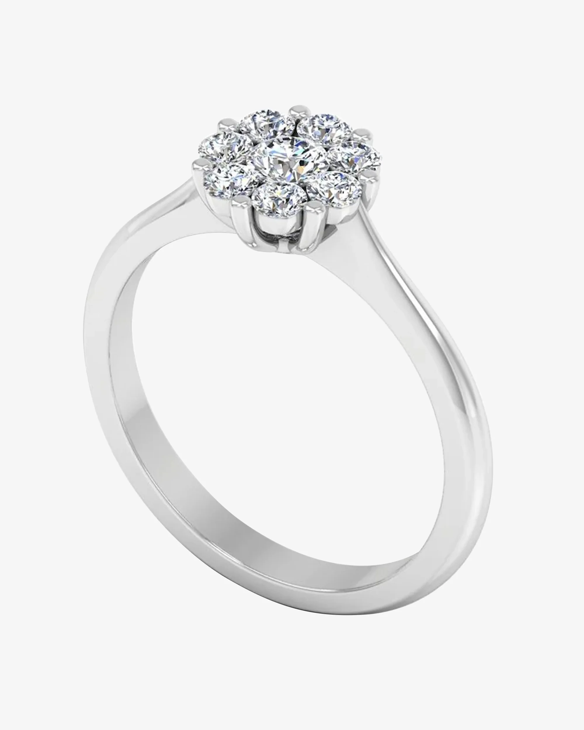 Flower Cluster Moissanite Engagement Ring - Image 3