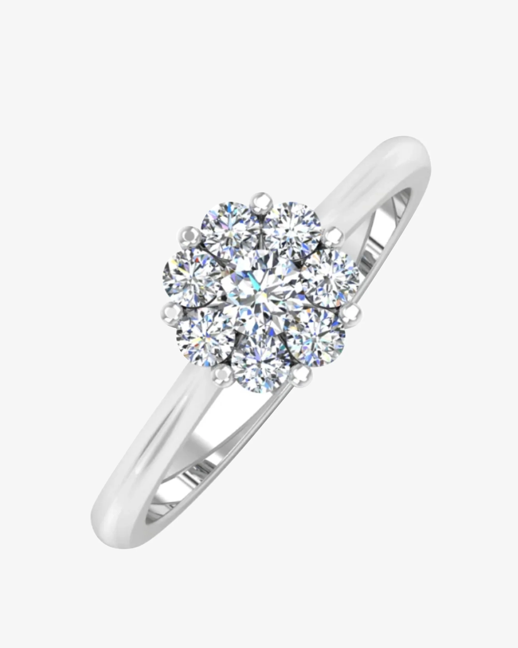 Flower Cluster Moissanite Engagement Ring - Image 4