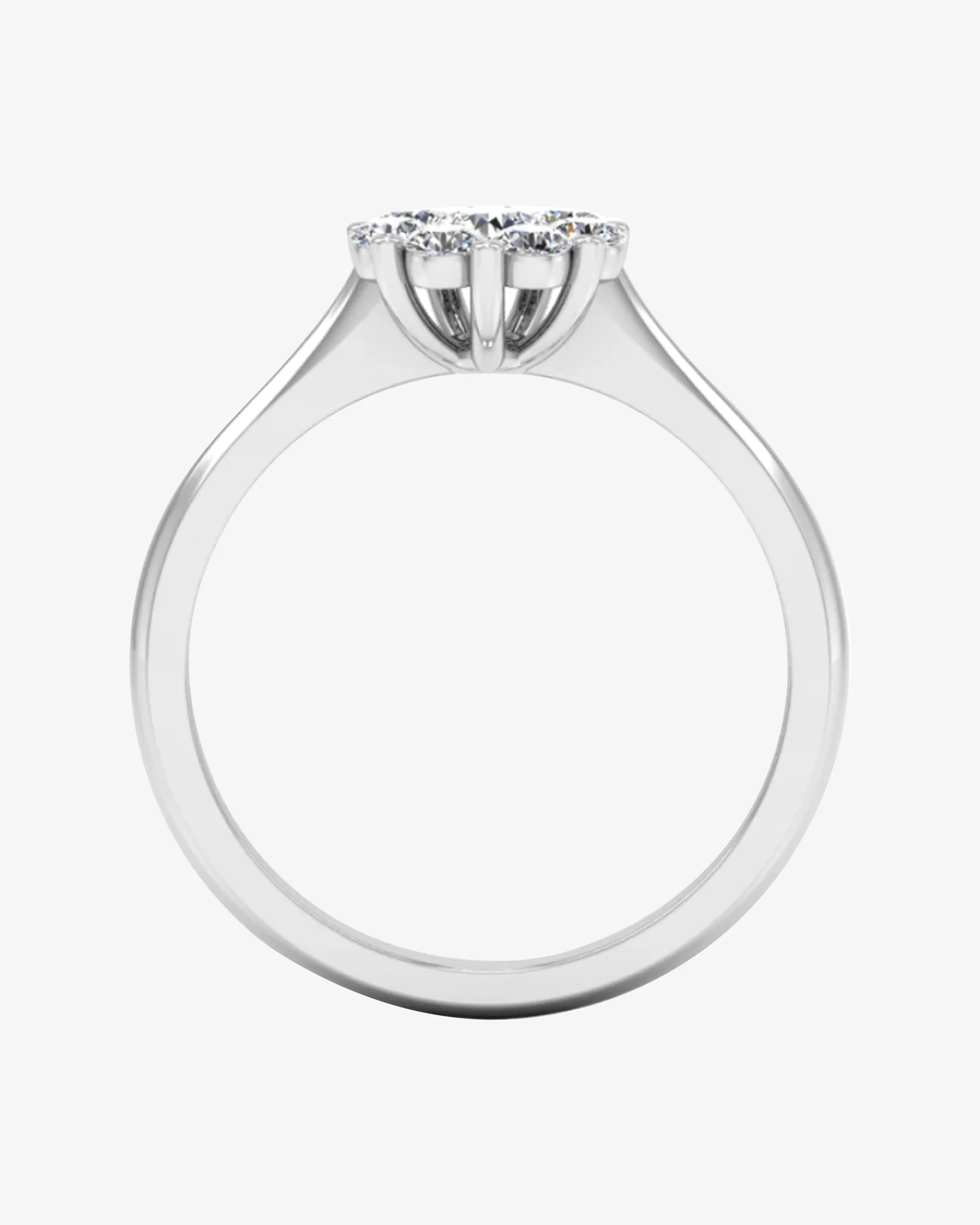 Flower Cluster Moissanite Engagement Ring - Image 6