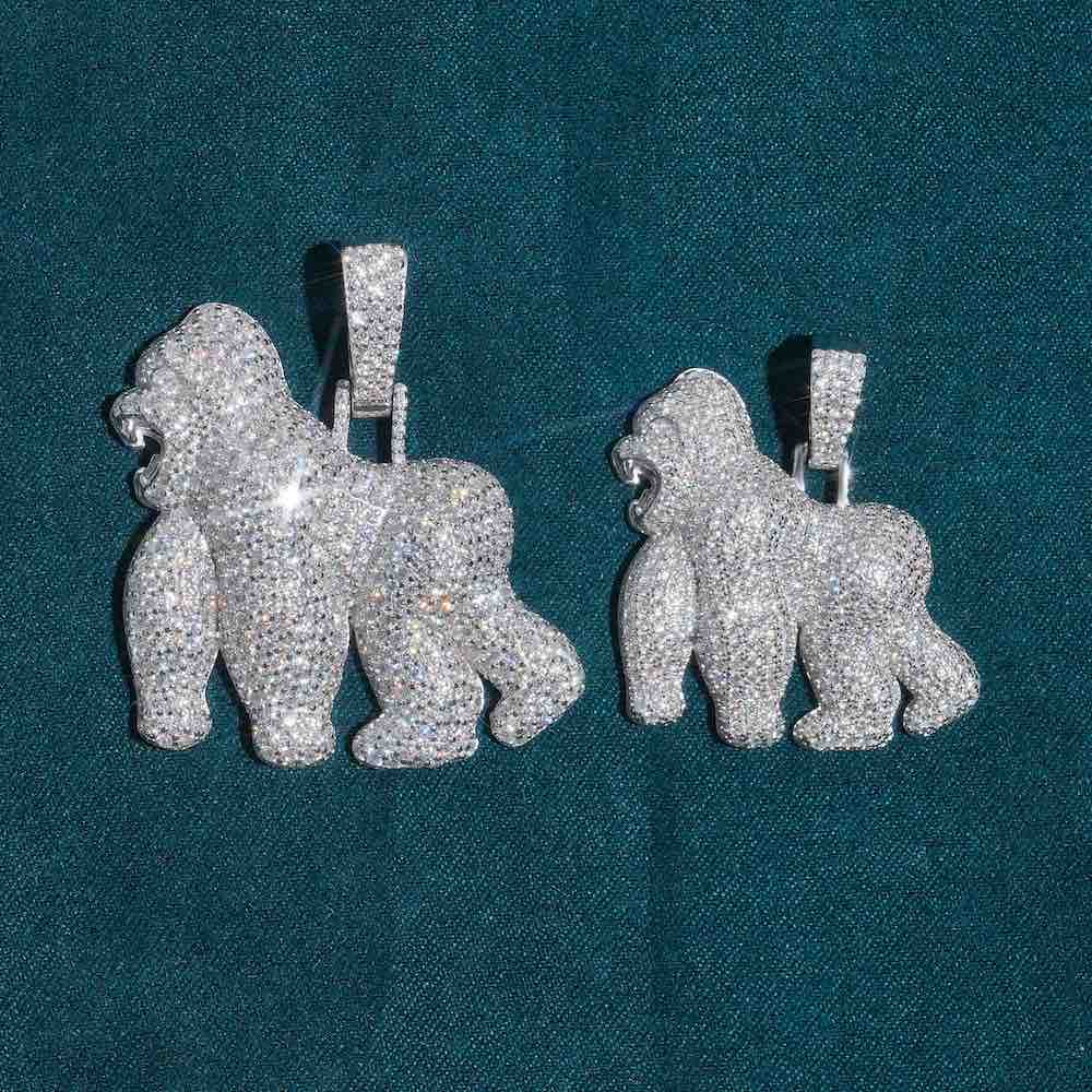 Moissanite Gorilla Pendant 14K Gold - Image 13