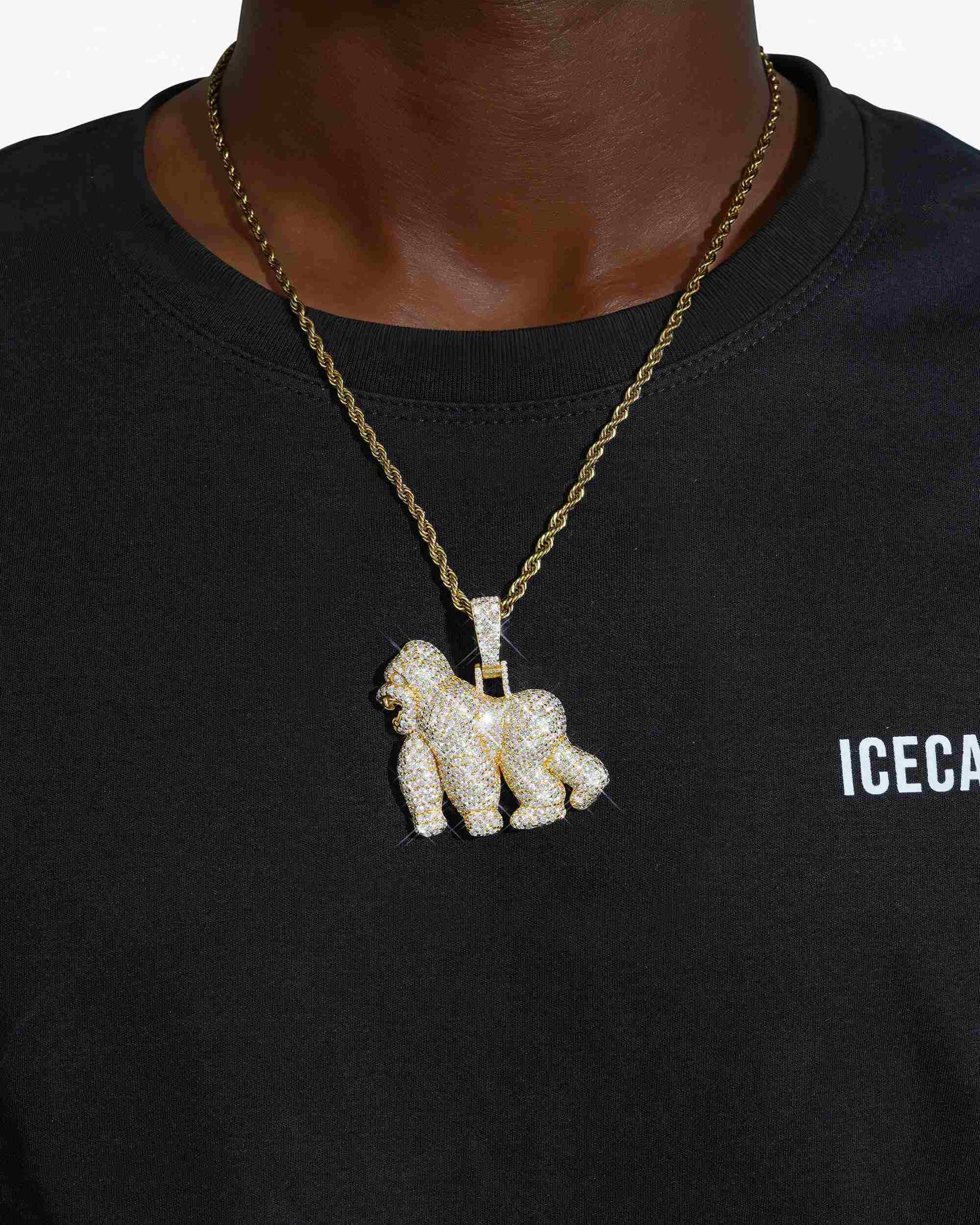 Moissanite Gorilla Pendant 14K Gold - Image 5