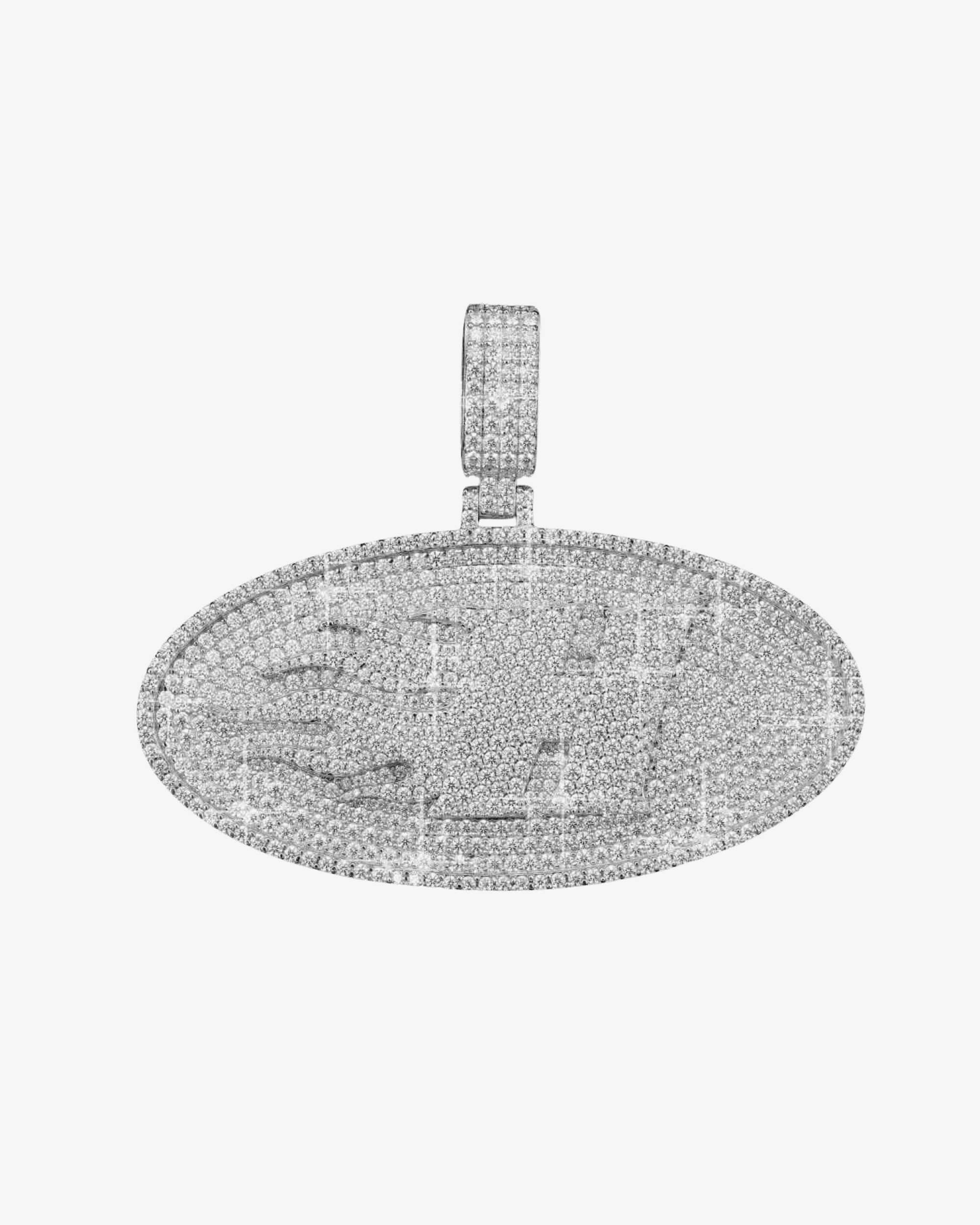 "H" Custom Moissanite Pendant 14K Gold