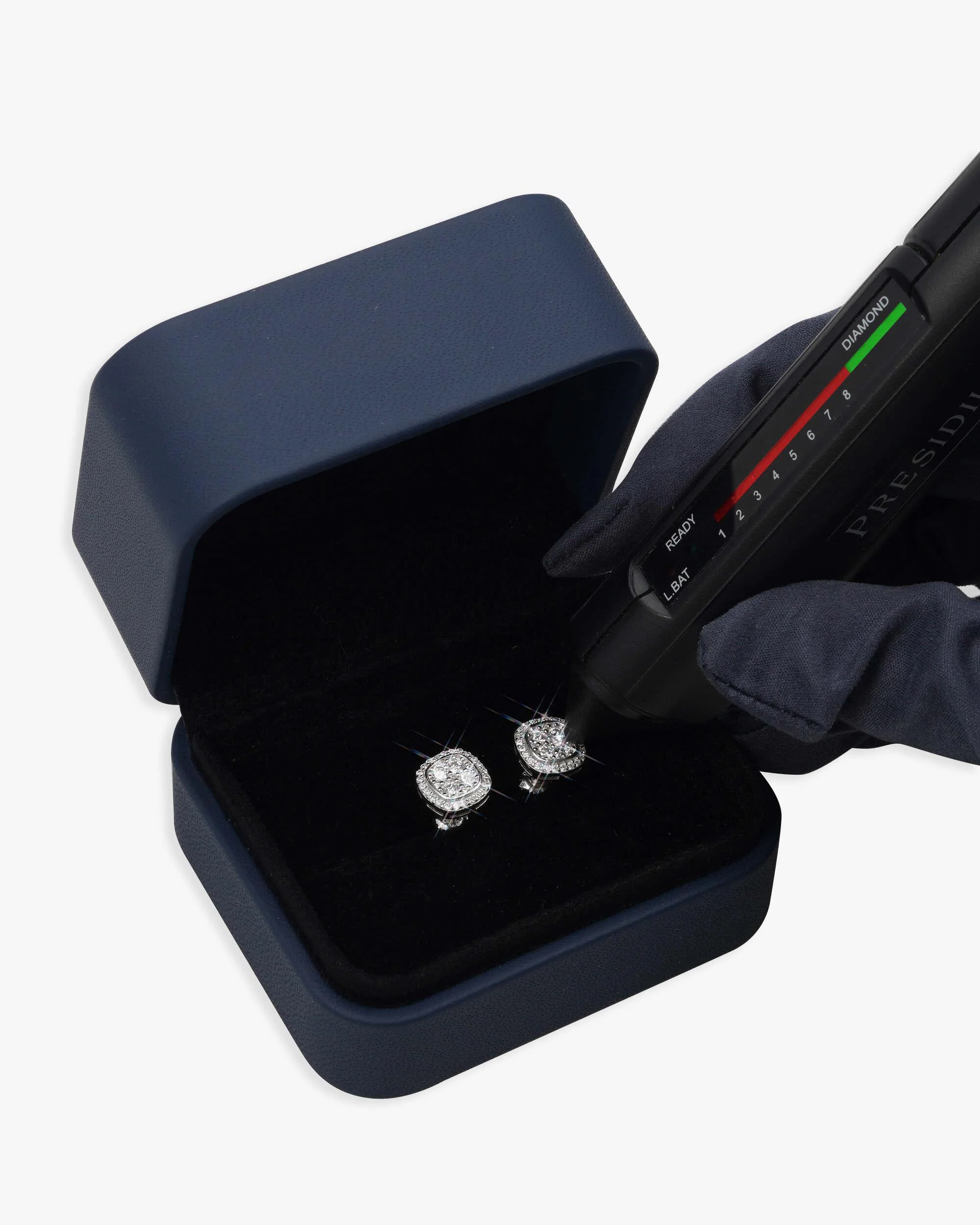 Halo Channel Set Moissanite Earrings 14K Gold - Image 3