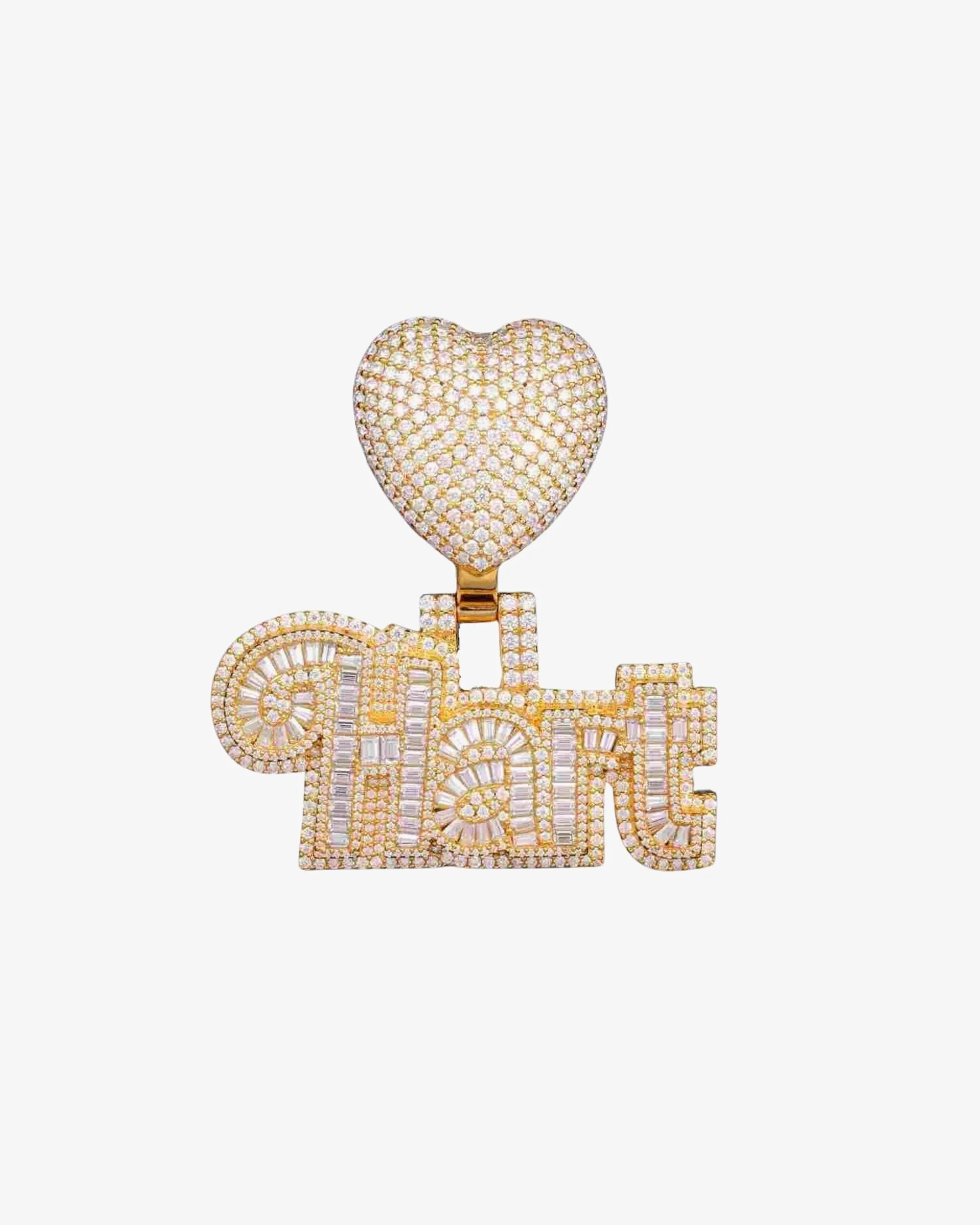 "HART" Custom Moissanite Pendant 14K Gold