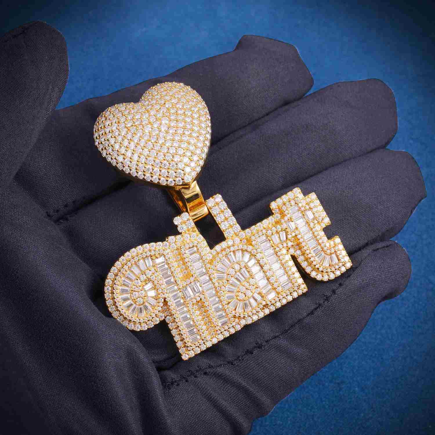"HART" Custom Moissanite Pendant 14K Gold - Image 4