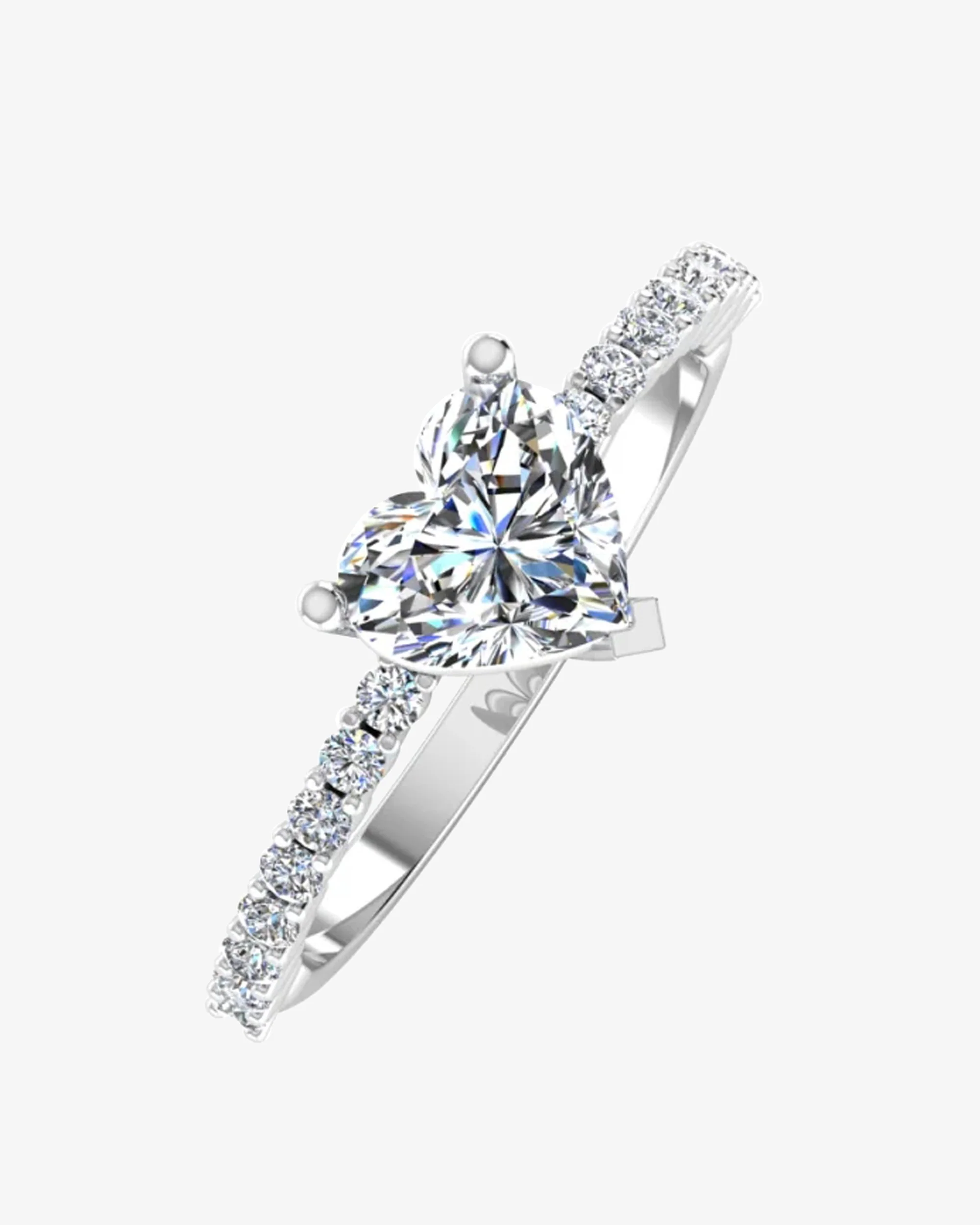 Heart Bezel Moissanite Engagement Ring - Image 4