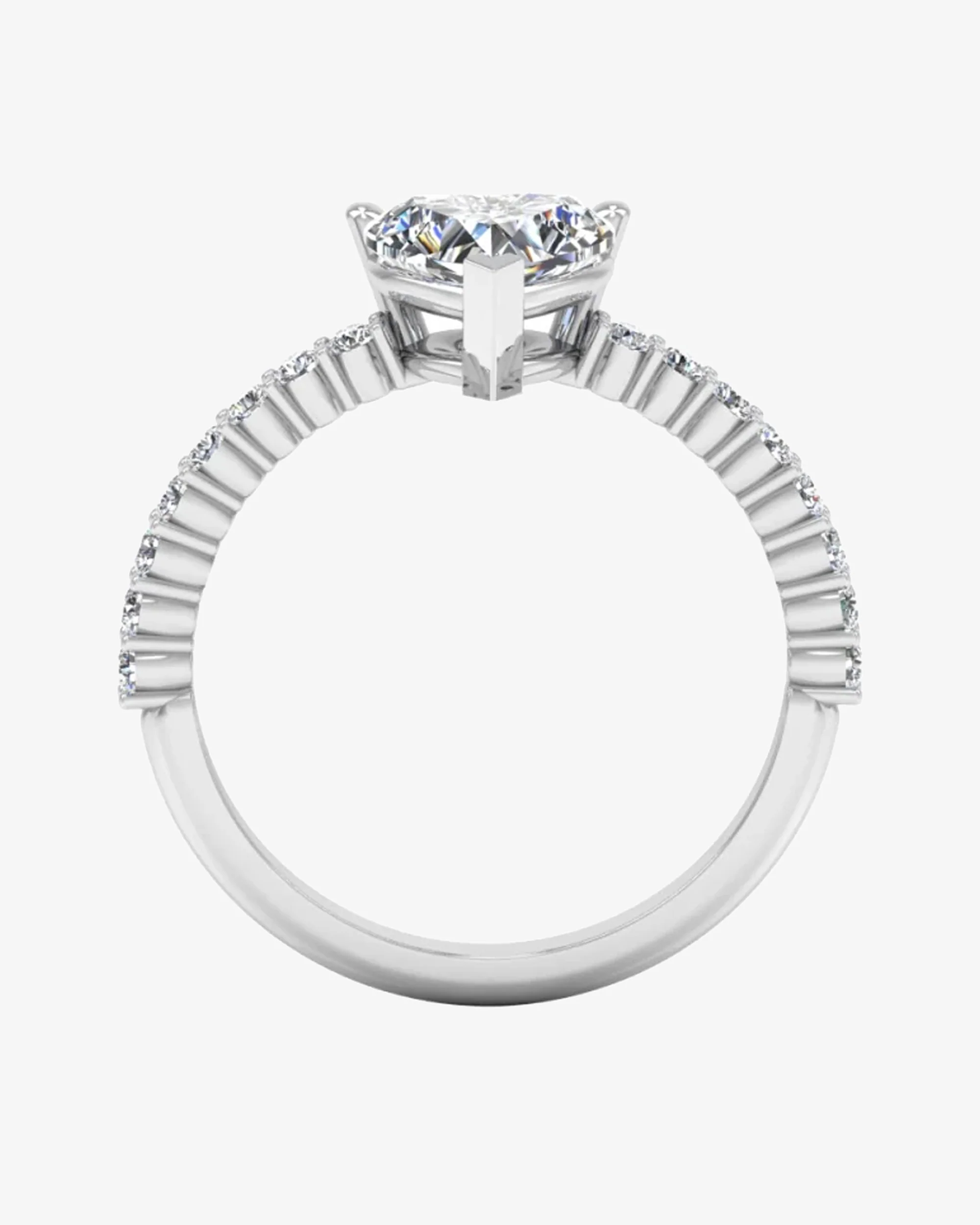 Heart Bezel Moissanite Engagement Ring - Image 6