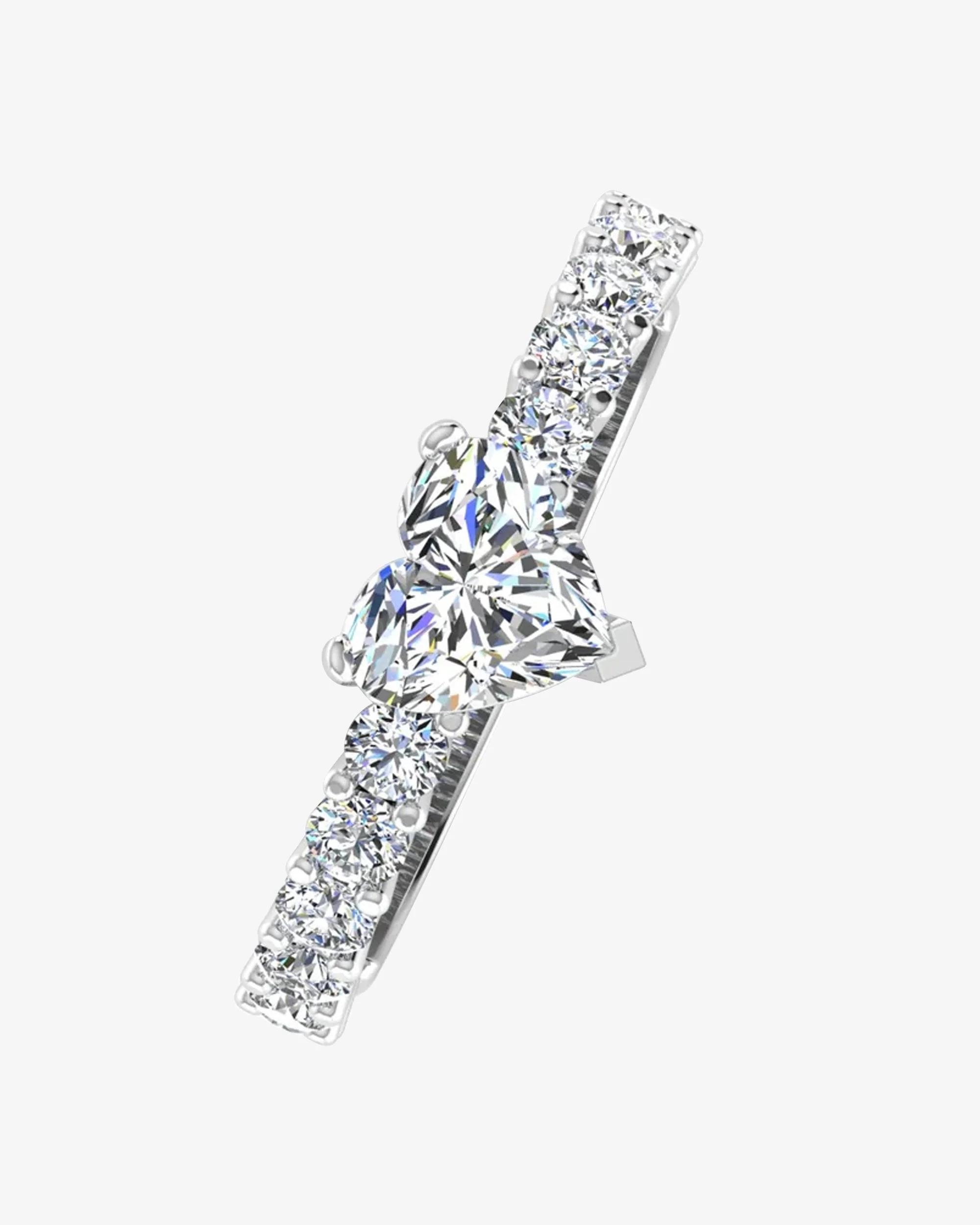 Heart Cut Prong Set Moissanite Engagement Ring - Image 4