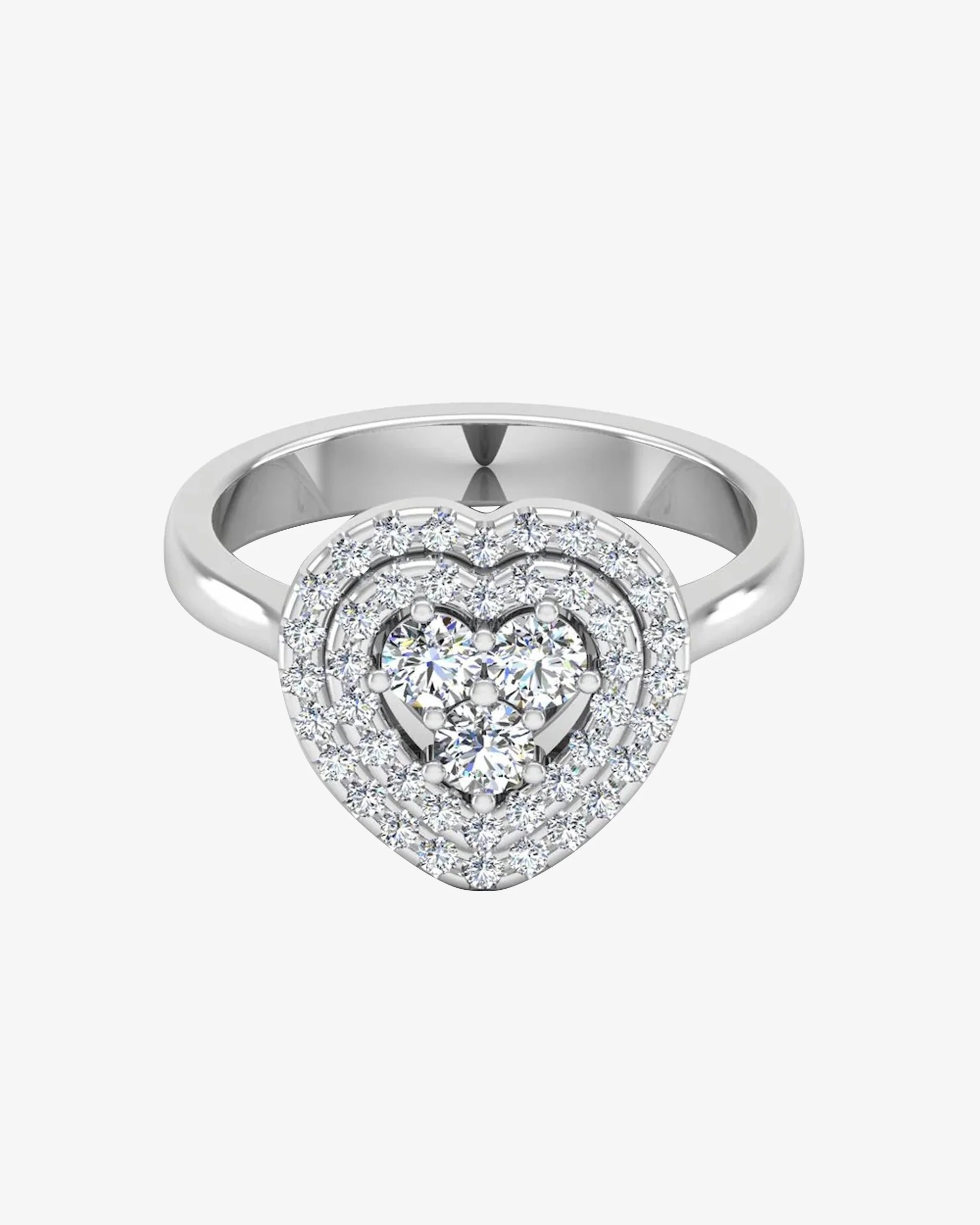 Heart Halo Brilliant Moissanite Engagement Ring - Image 2