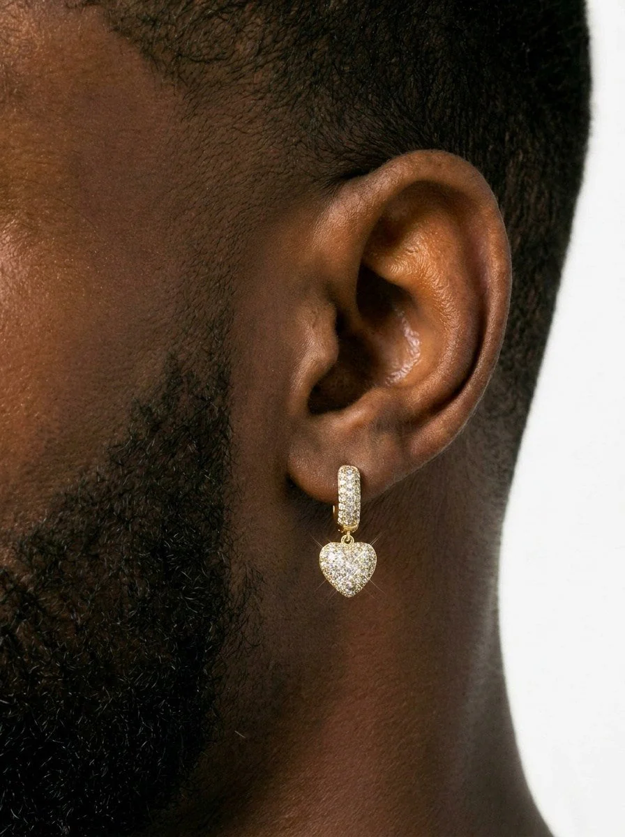 Heart Shaped Moissanite Drop Earrings 14K Gold - Image 8