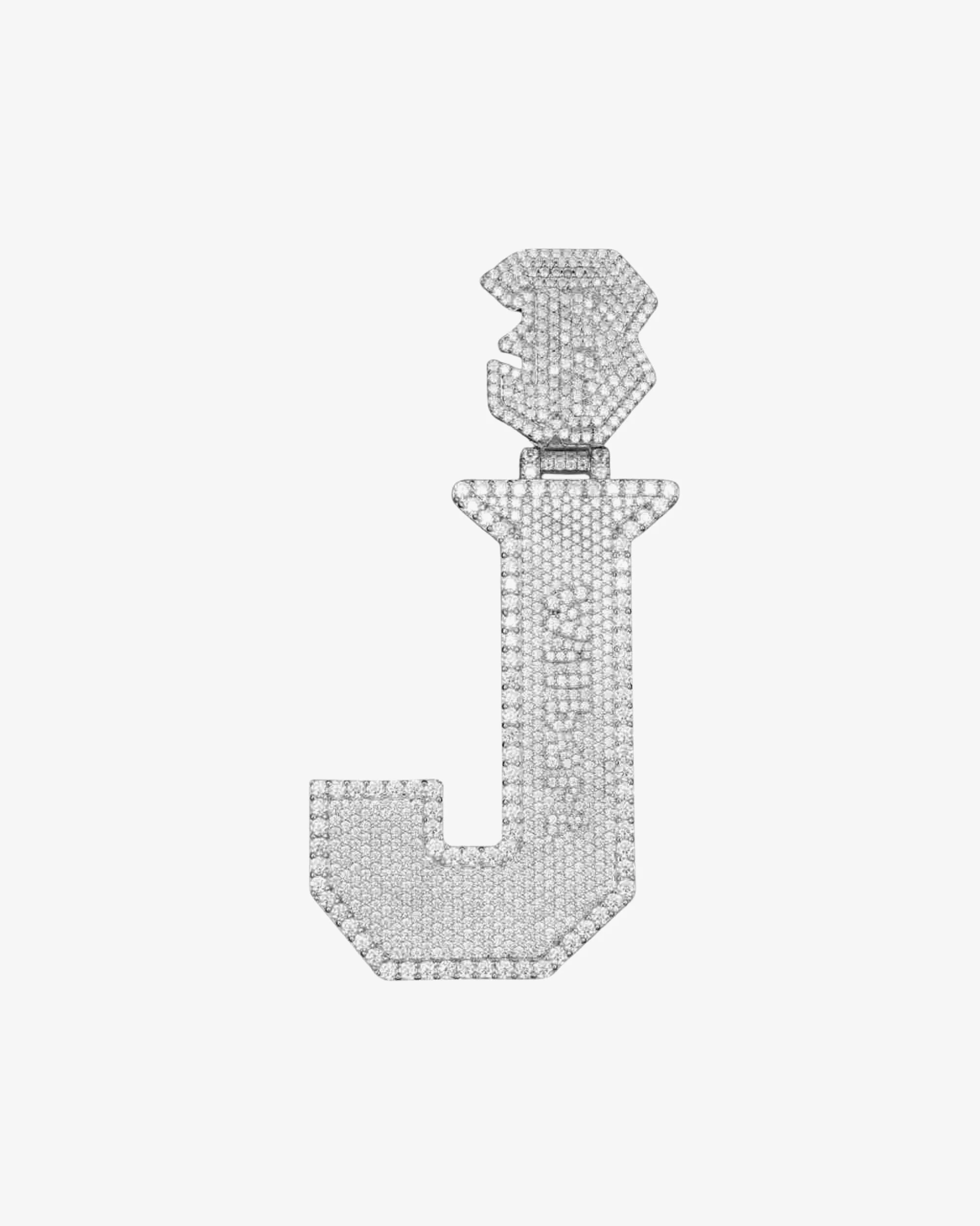 "J" Custom Moissanite Pendant 14K Gold