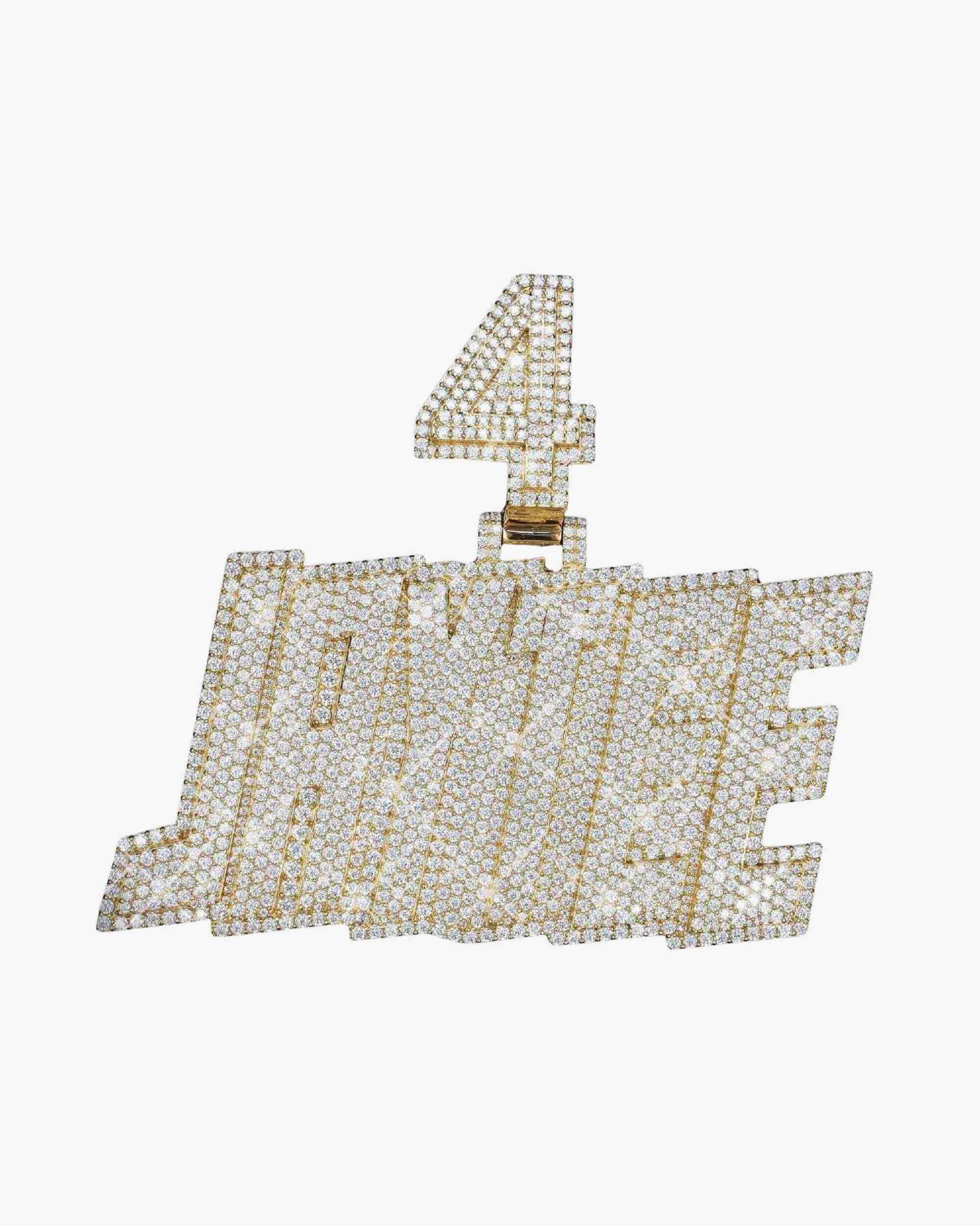 "JAYTEE 4" Custom Name Moissanite Pendant 14K Gold