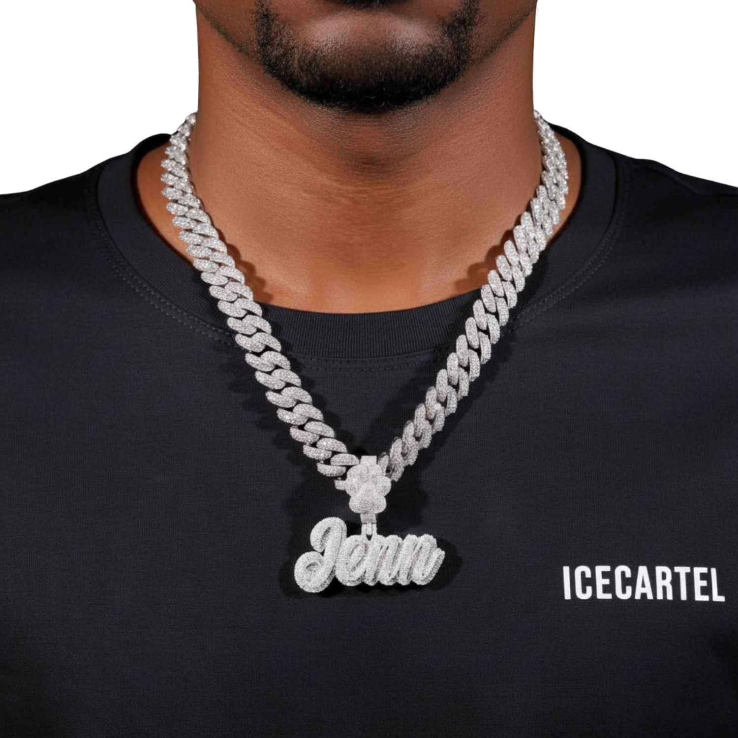 "JENN" Custom Name Moissanite Pendant 14K Gold - Image 2