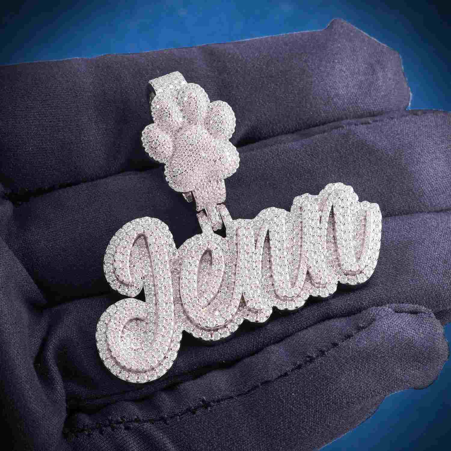 "JENN" Custom Name Moissanite Pendant 14K Gold - Image 4
