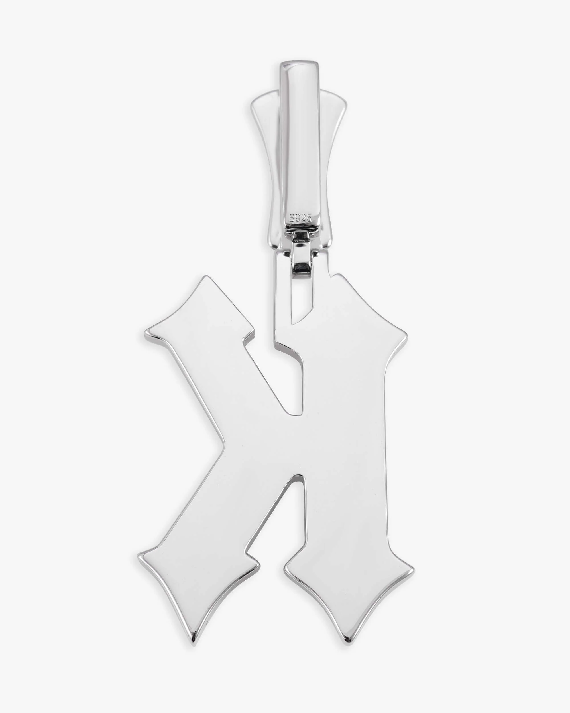 Moissanite "K" Letter Pendant 14K Gold - Image 3
