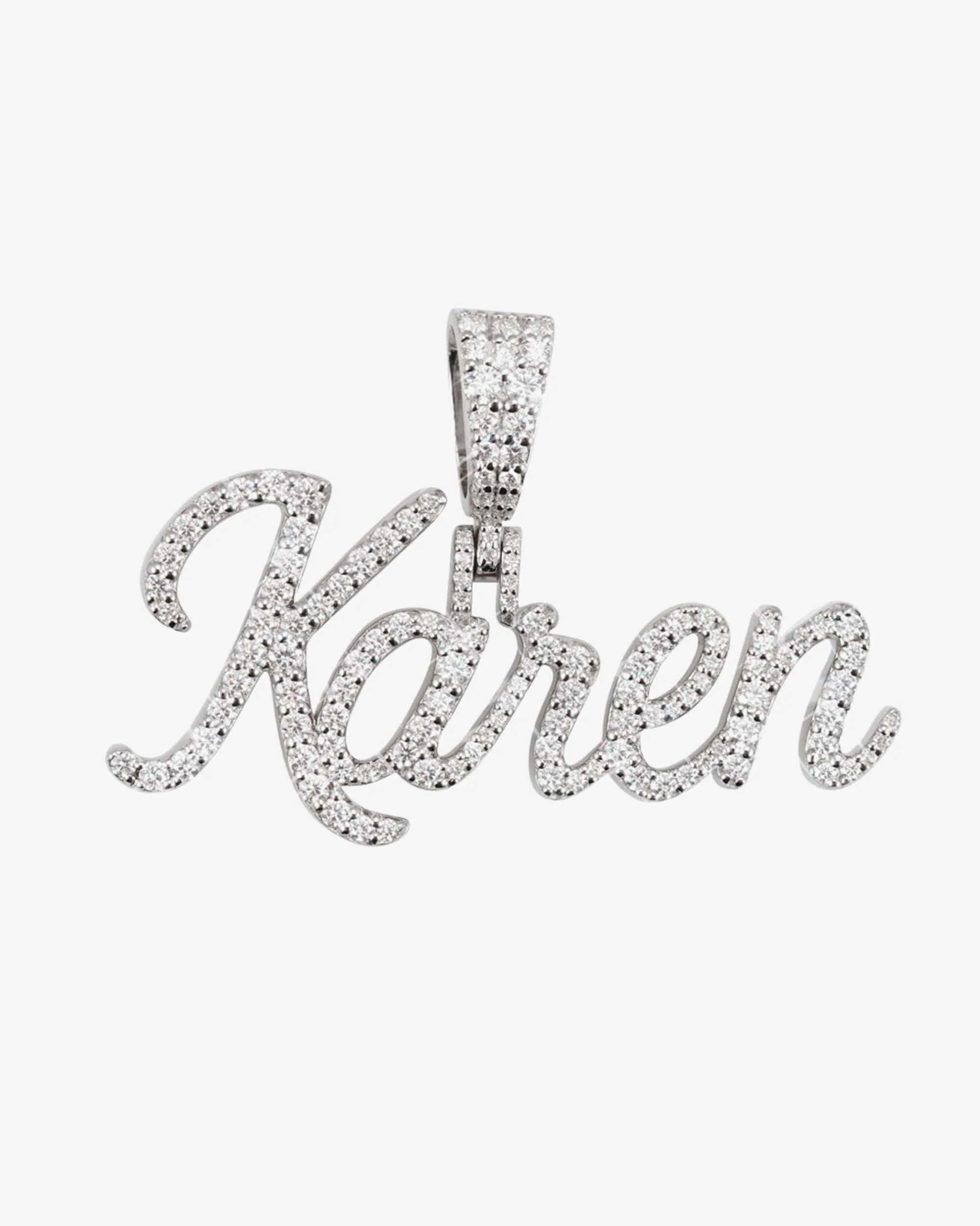 "KAREN" Moissanite Custom Name Pendant 14K Gold