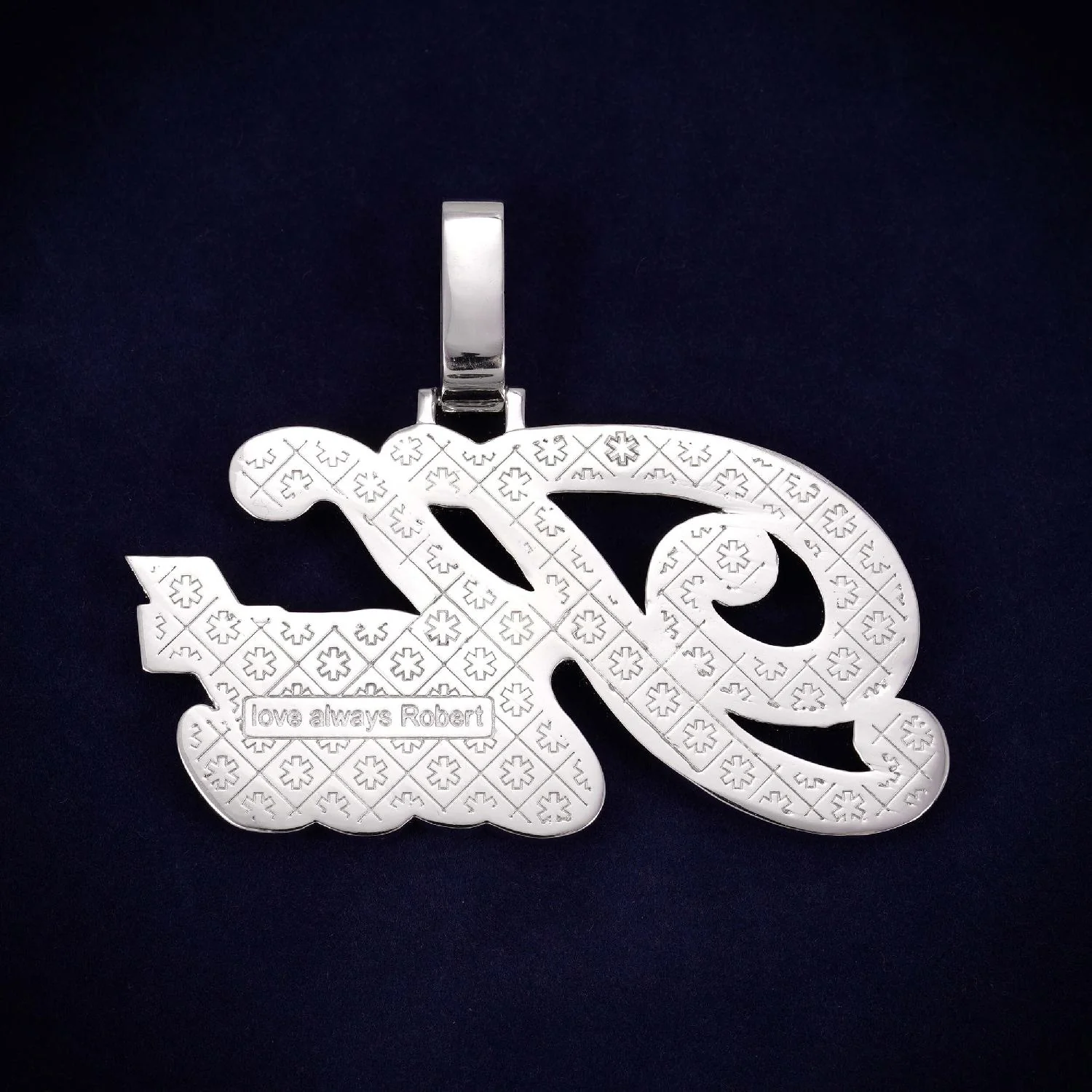 "KAT" Custom Moissanite Name Pendant 14K Gold - Image 3