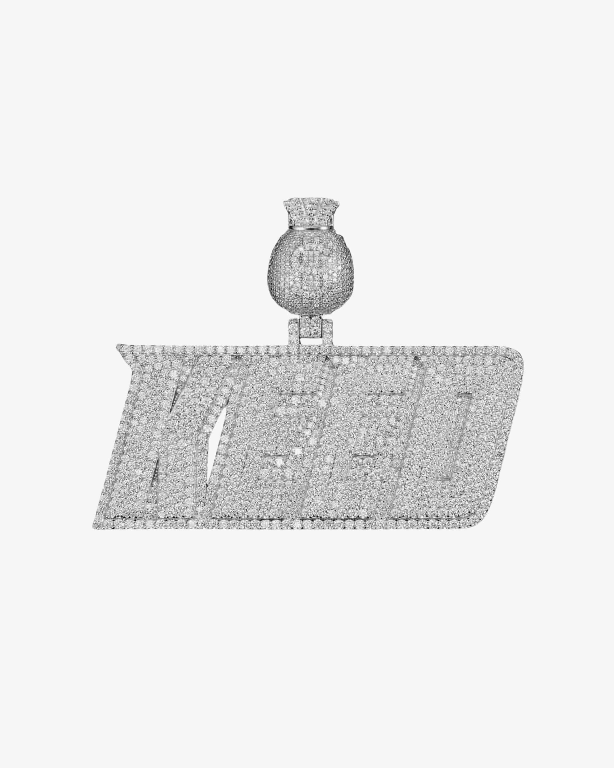 "KEED" Custom Moissanite Pendant 14K Gold