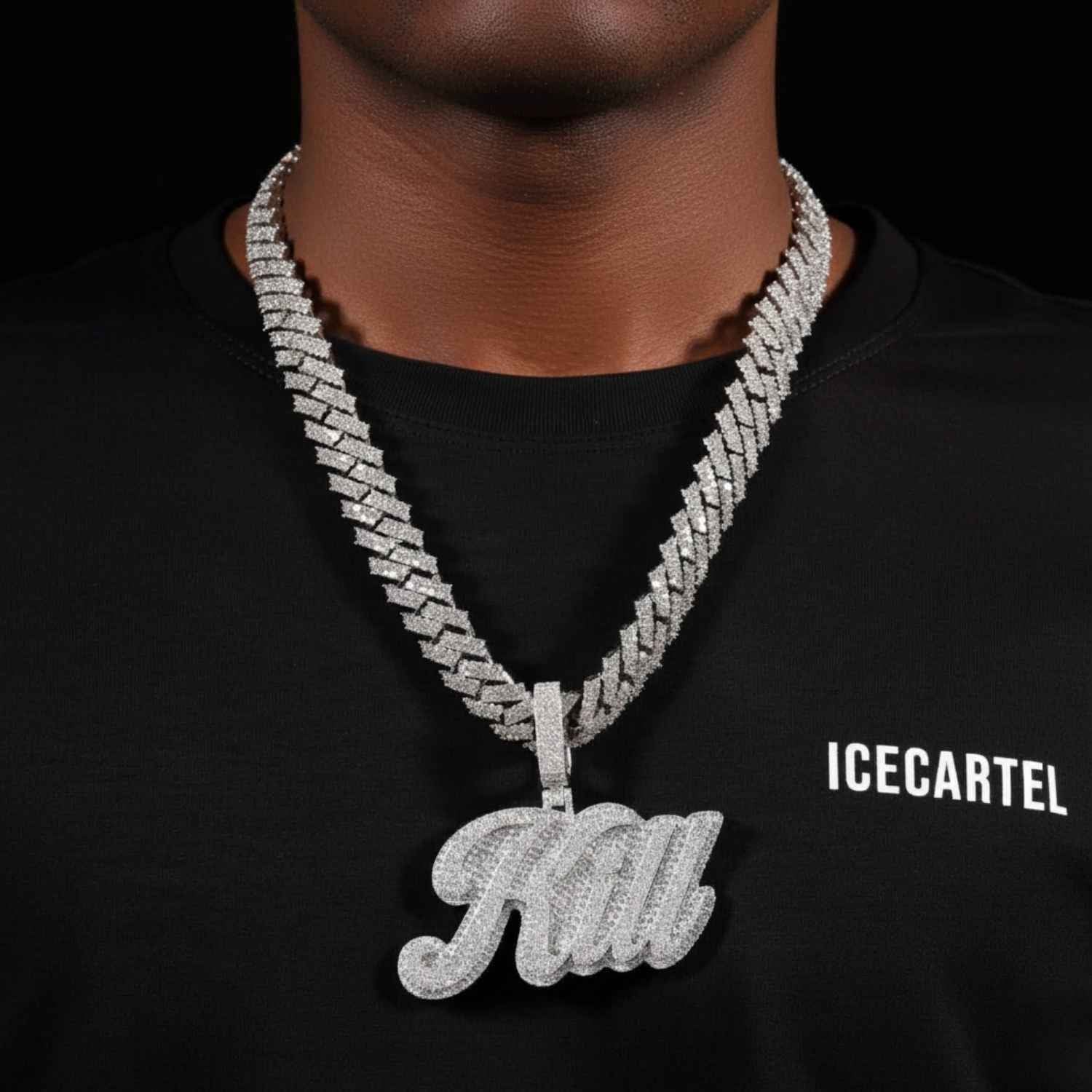 "KILL" Custom Moissanite Pendant 14K Gold - Image 2
