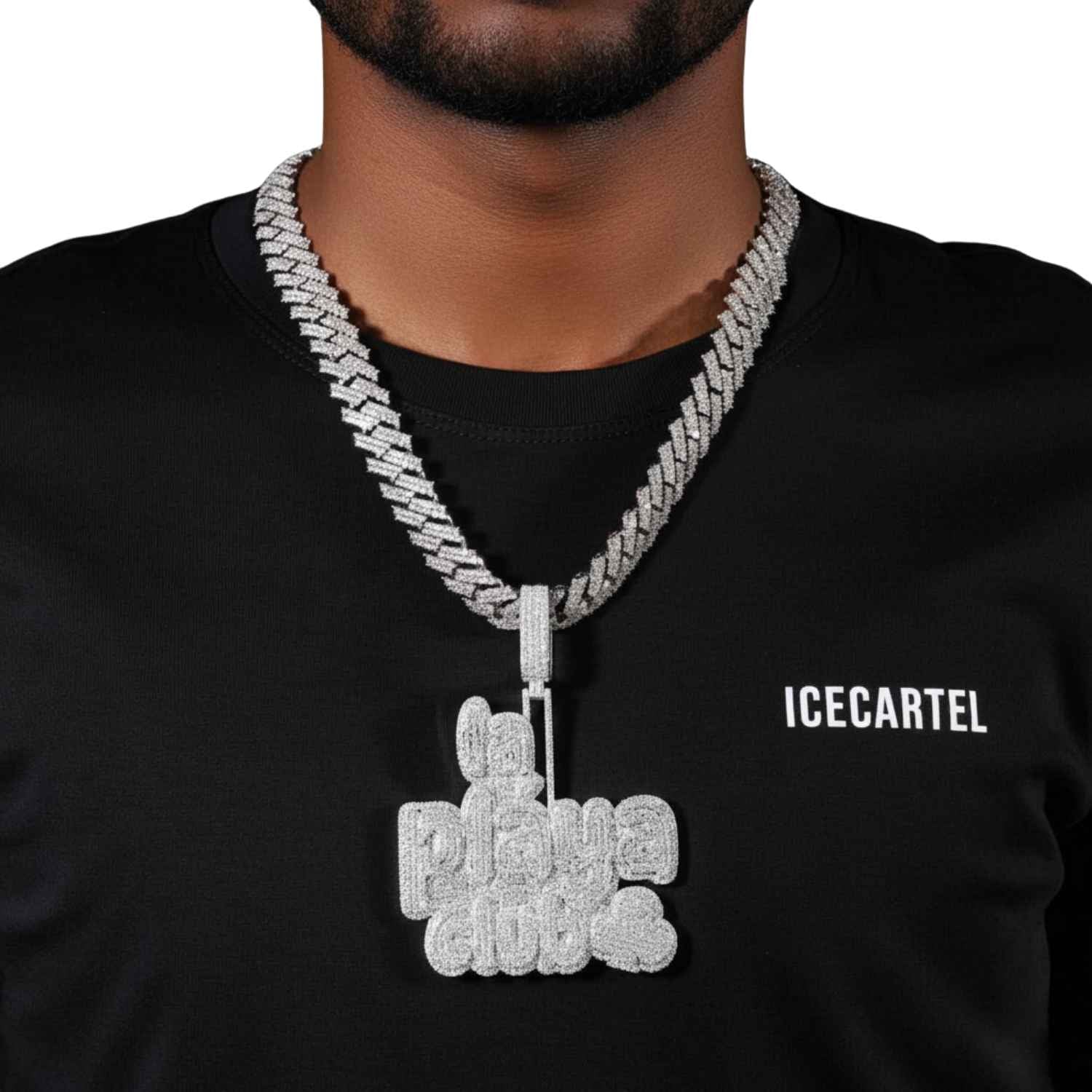 "LA PLAYA CLUB" Custom Moissanite Pendant 14k Gold - Image 2