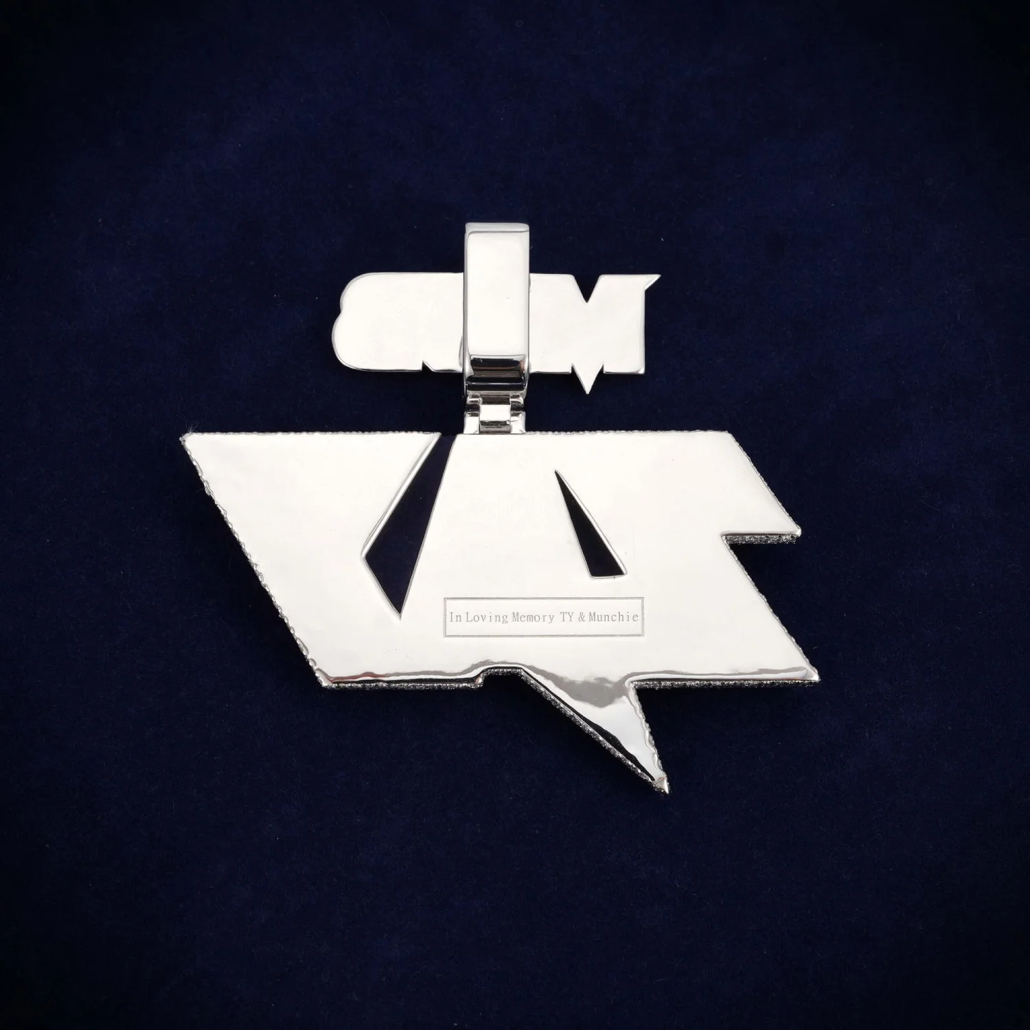 "MCLB ZAY" Custom Moissanite Name Pendant 14K Gold - Image 3