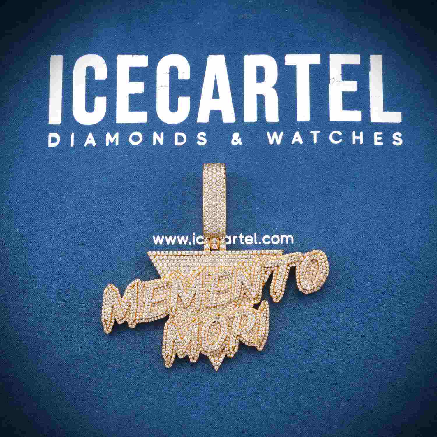 "Memento Mori" Custom Moissanite Pendant 14K Gold - Image 4