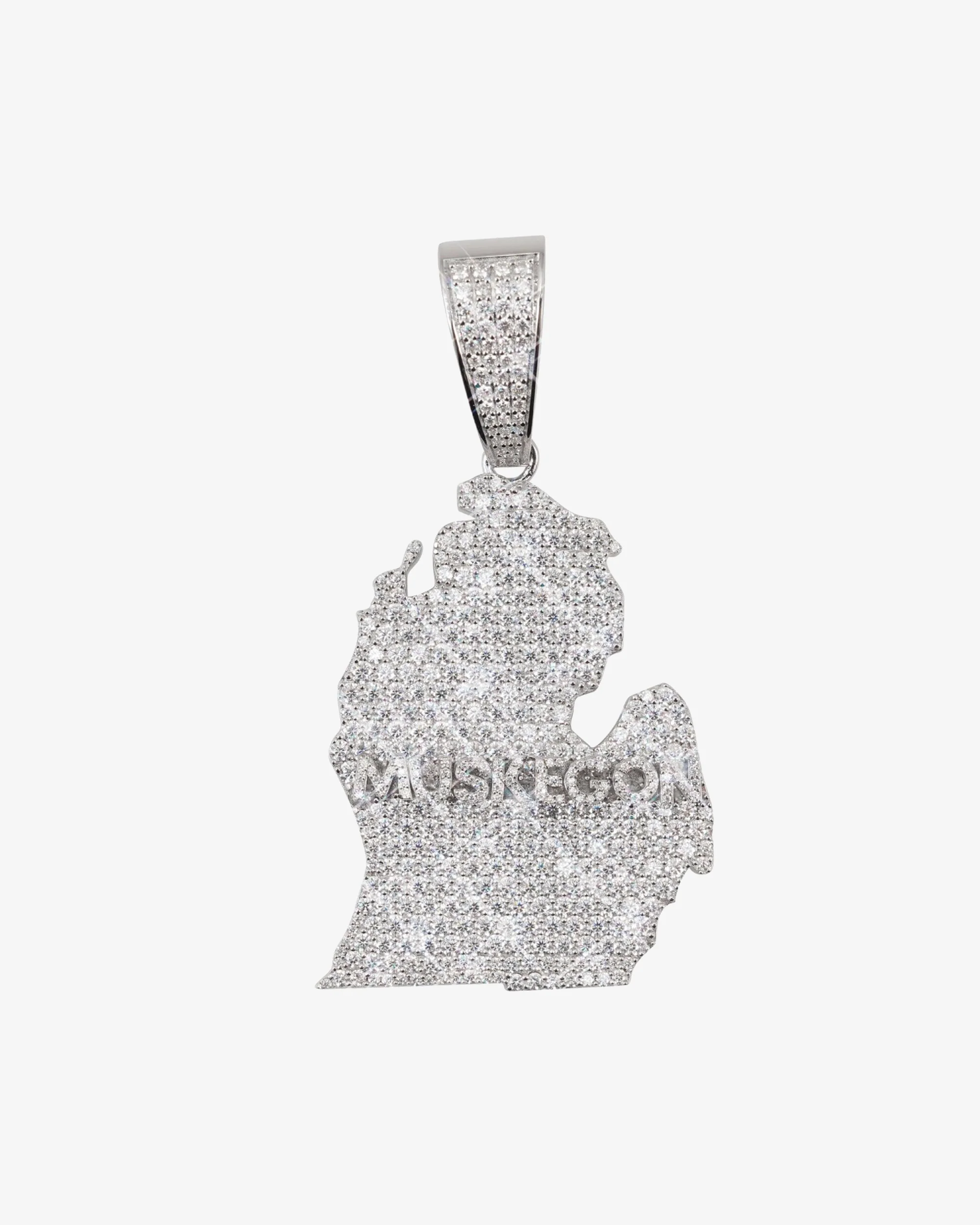 "MICHIGAN" Custom Logo Moissanite Pendant 14K Gold