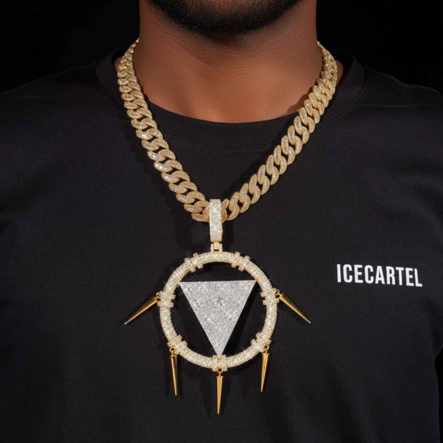 "Millennium Ring" Custom Moissanite Pendant 14K Gold - Image 2
