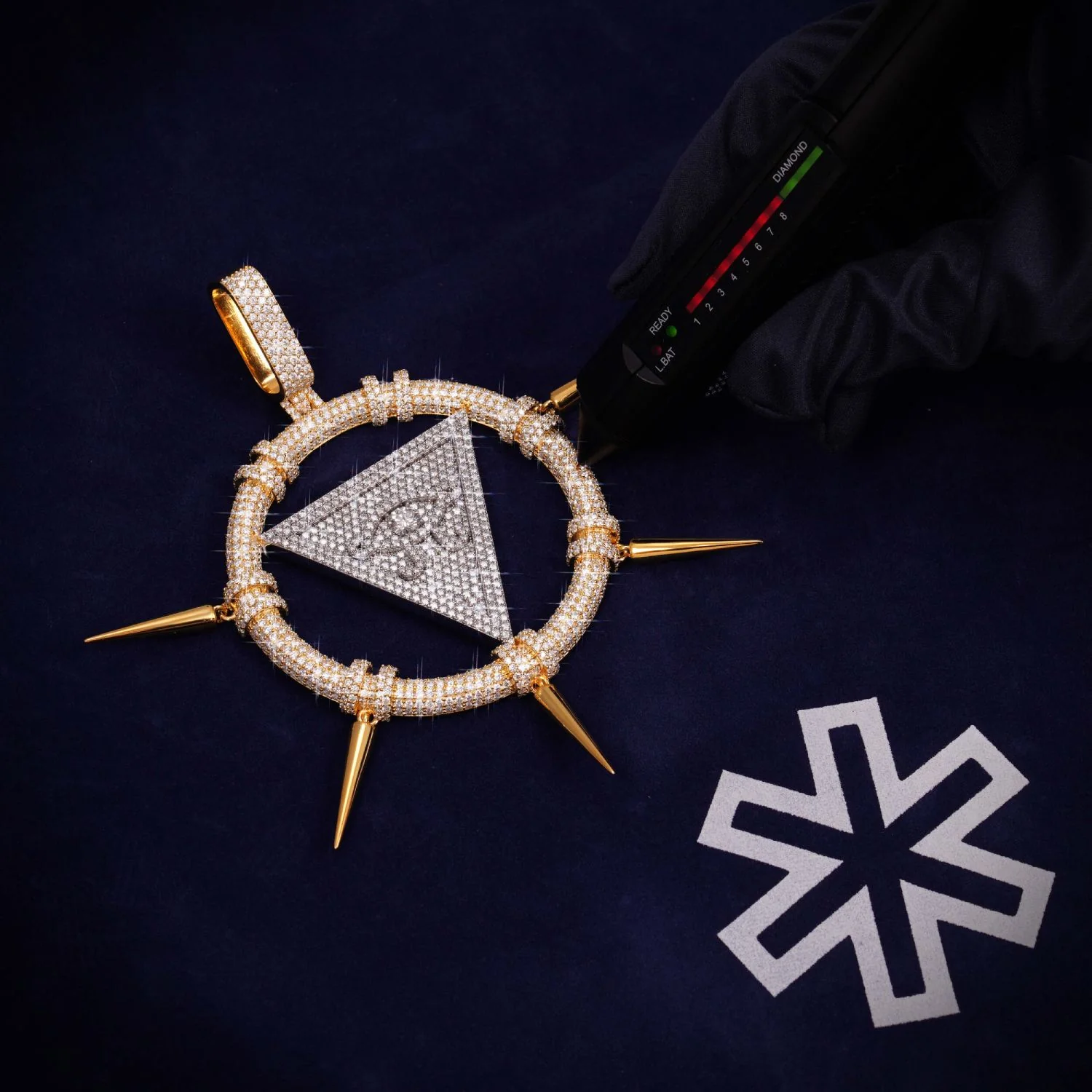 "Millennium Ring" Custom Moissanite Pendant 14K Gold - Image 4