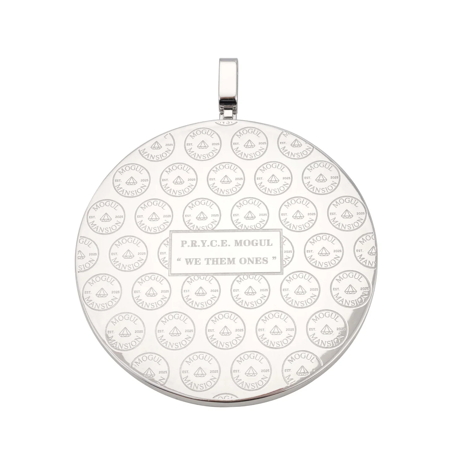 "MOGUL" Custom Moissanite Circle Pendant 14K Gold - Image 4