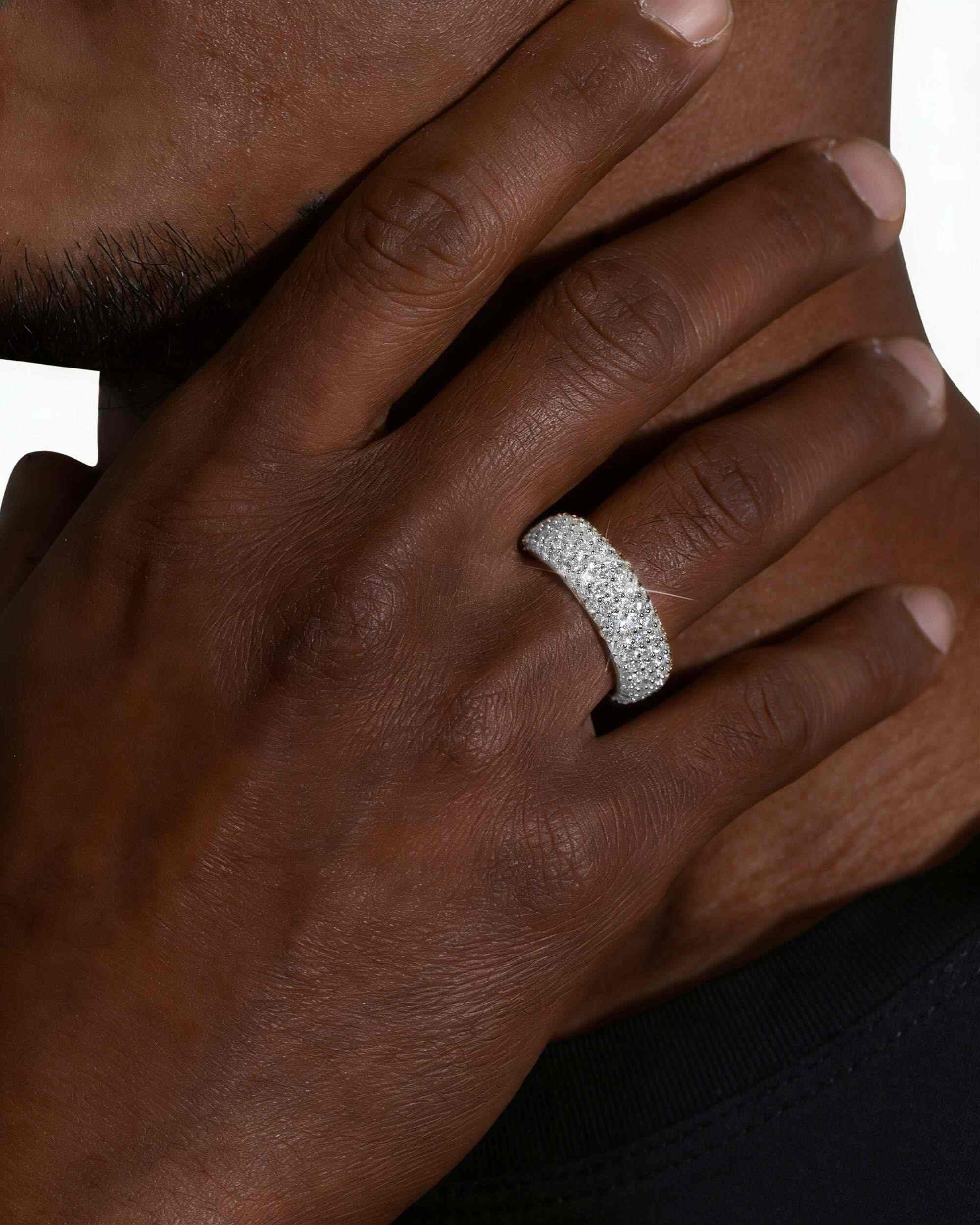 Moissanite 5-Row Band Ring 14K Gold - Image 3