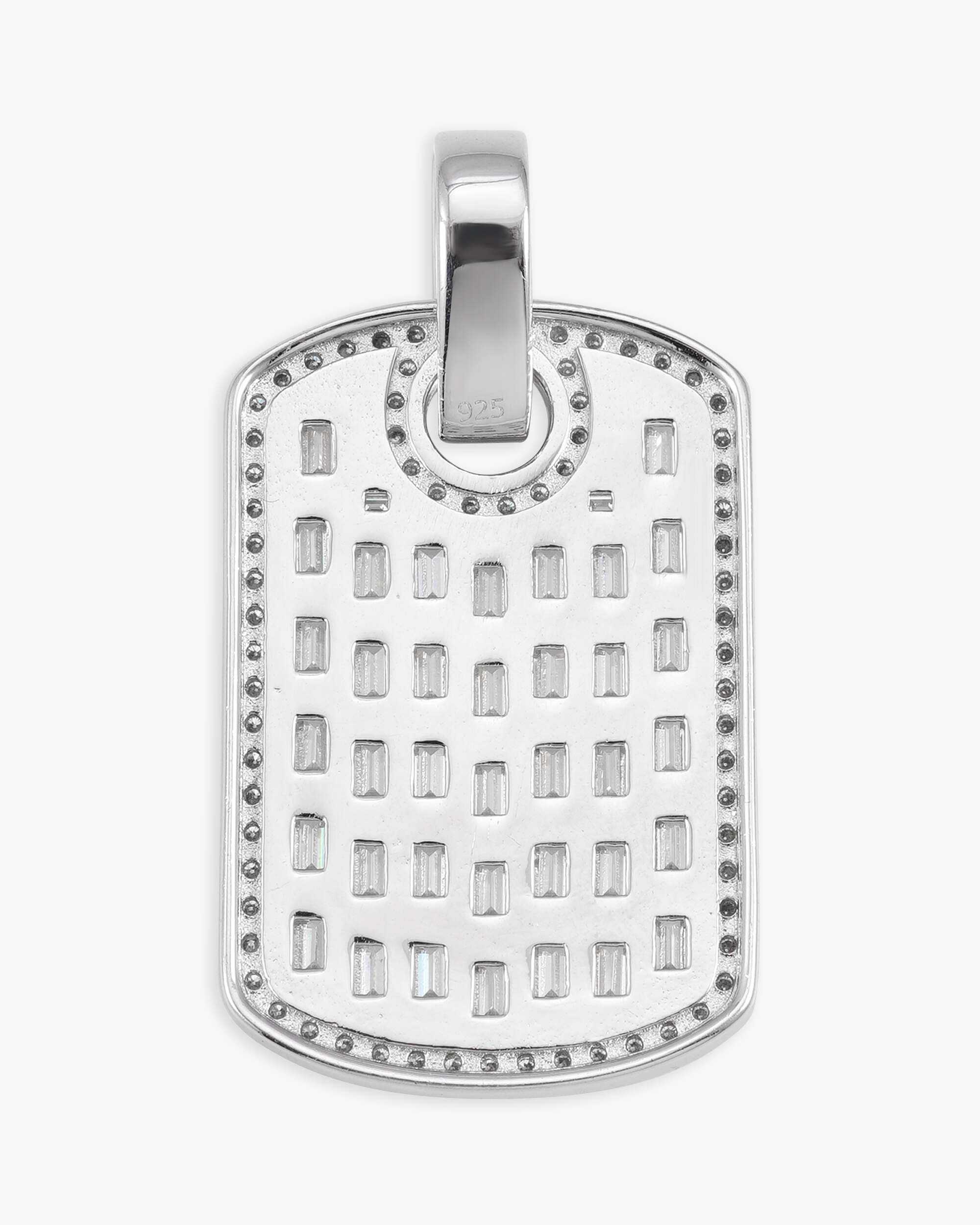 Moissanite Baguette Dog Tag Pendant 14K Gold - Image 3