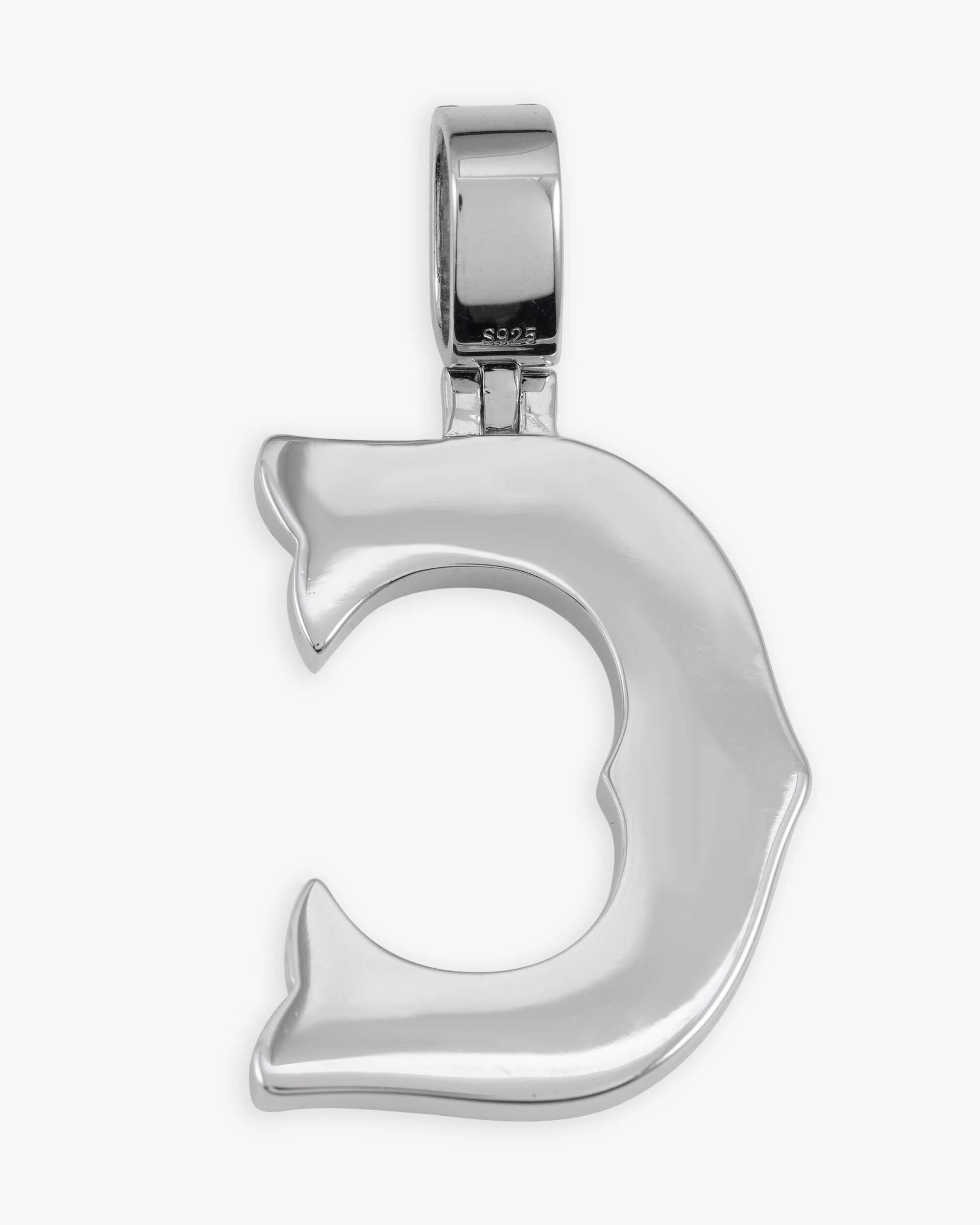 Moissanite Baguette Letter "C" Pendant - Image 3