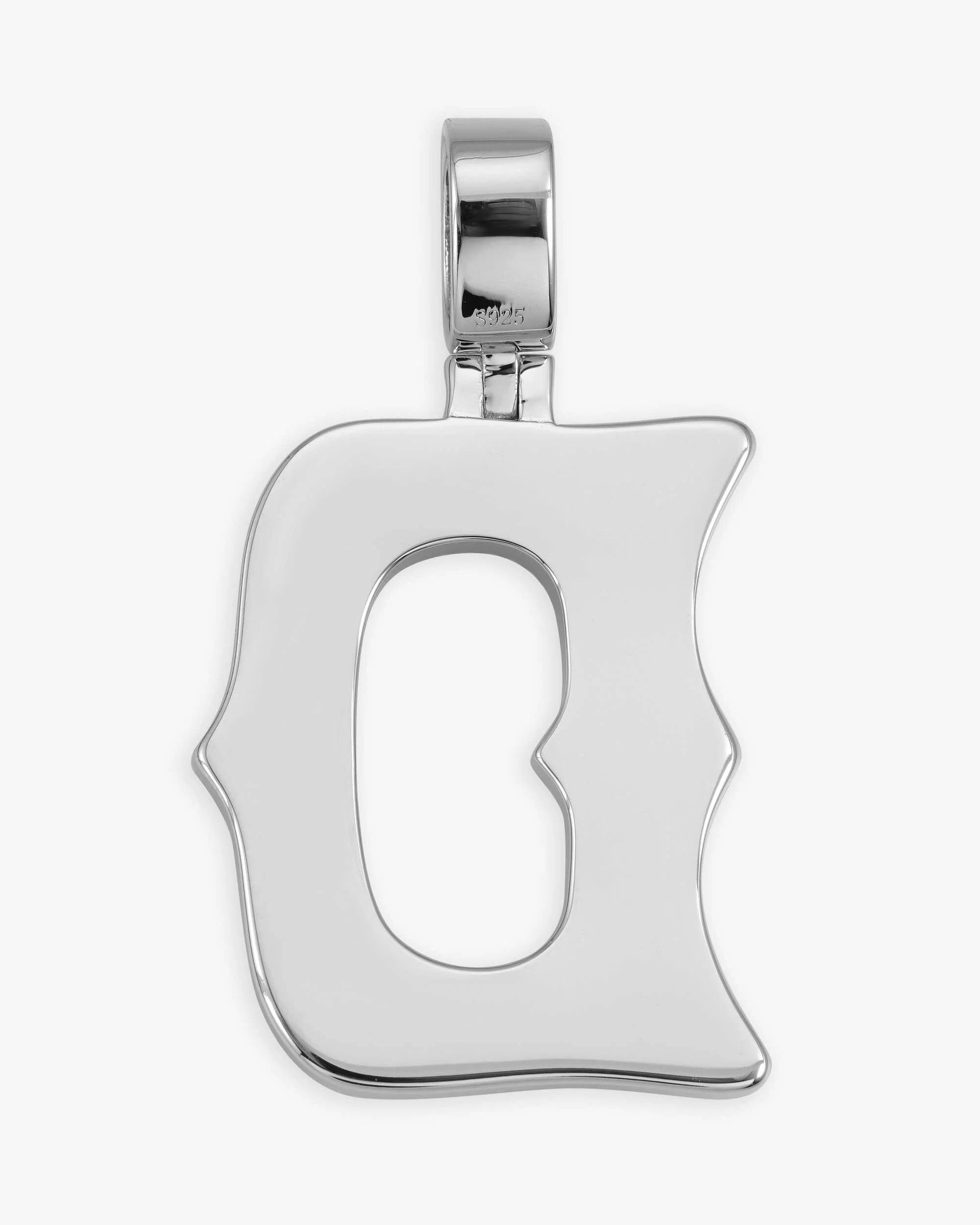 Moissanite Baguette Letter "D" Pendant - Image 3